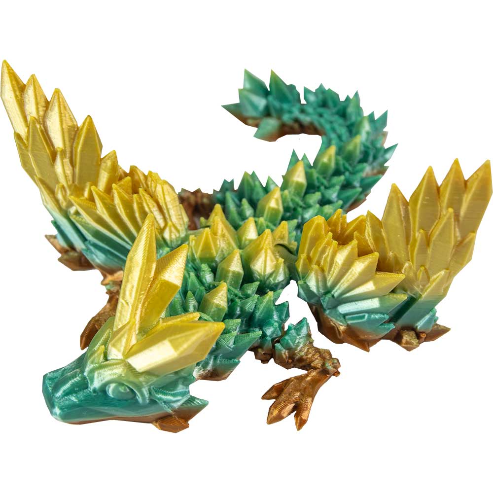 3D Printed Fidget Mini Crystal Winged Dragon - Ast'd Colors - Spiral Circle