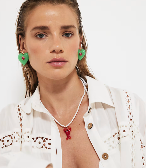 Lucky Heart- Evil Eye Heart Earrings. 