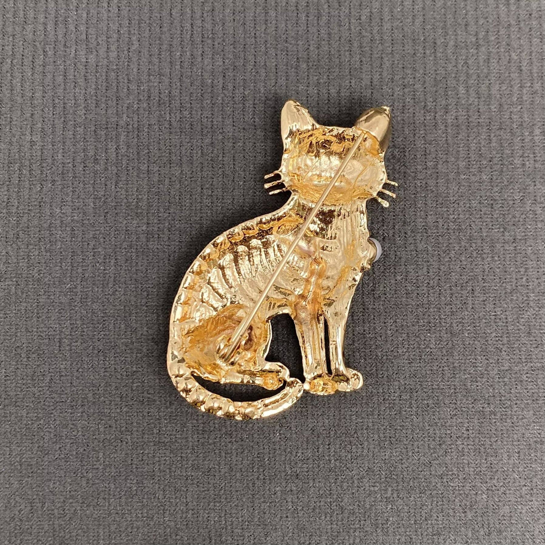 Halloween Enamel Skull Cat Brooch