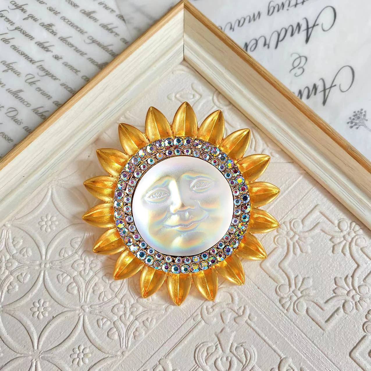 Vintage Medieval Sun Brooch