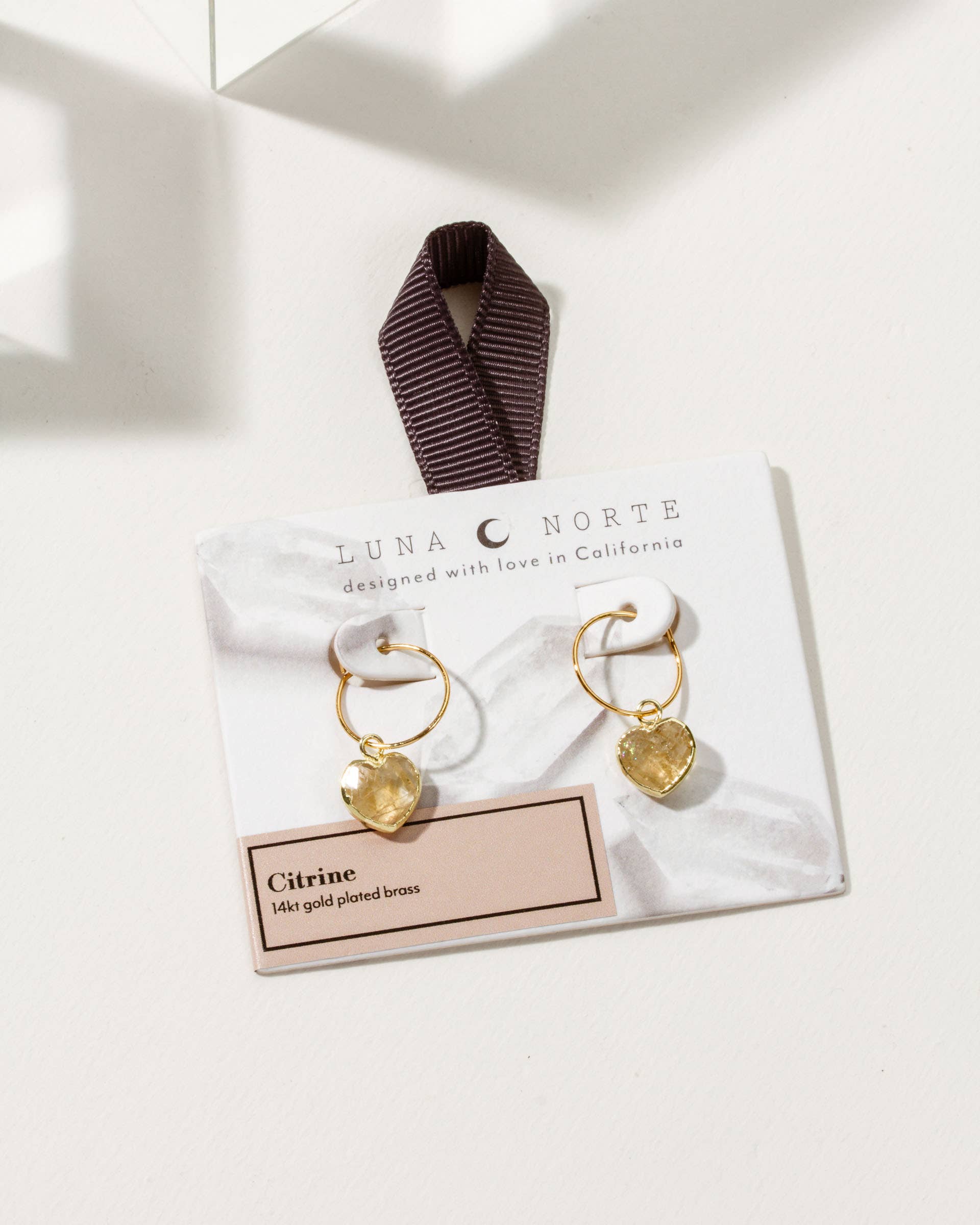 Conversation Heart Mini Hoop Earrings | Citrine