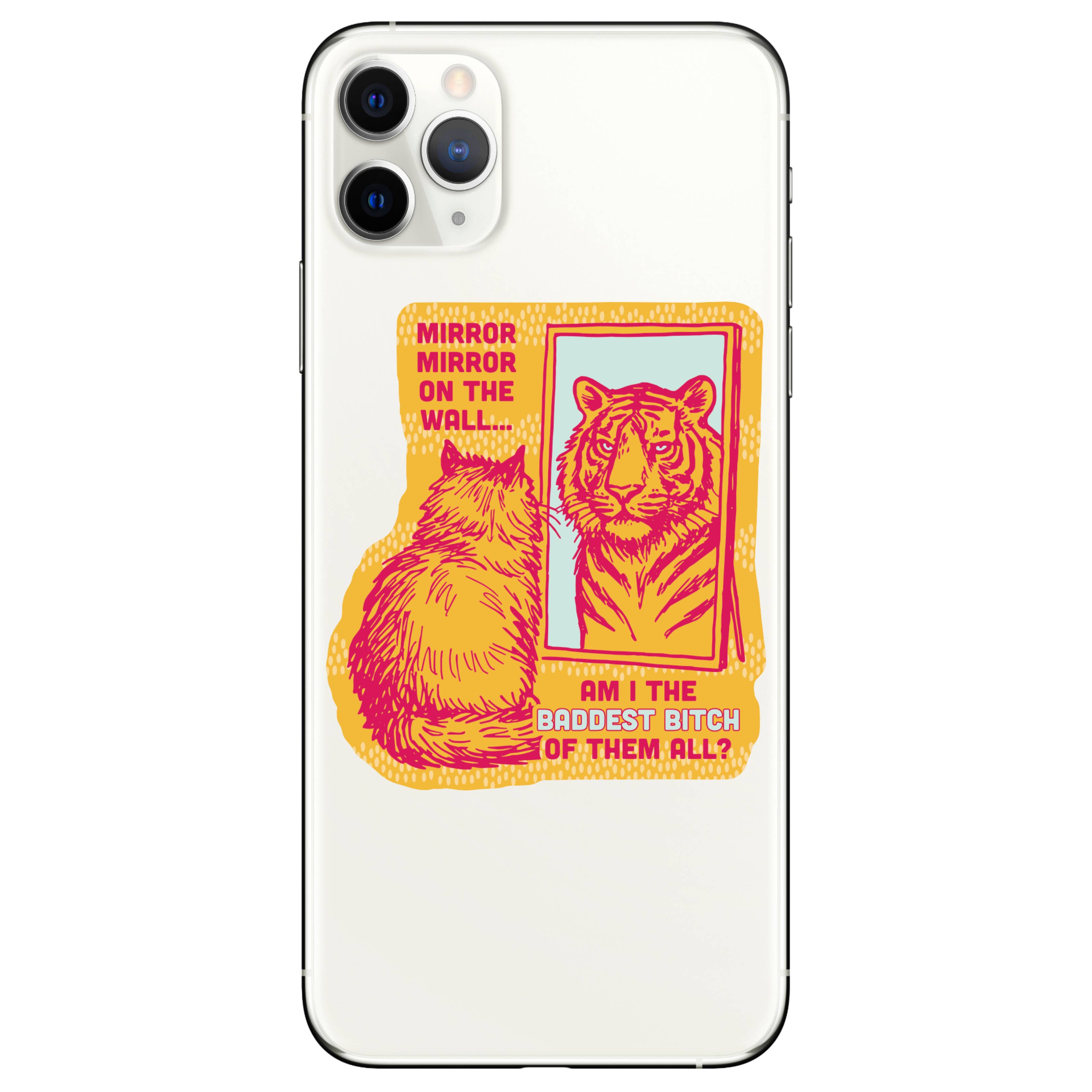 Mirror Mirror Funny Cat Sticker