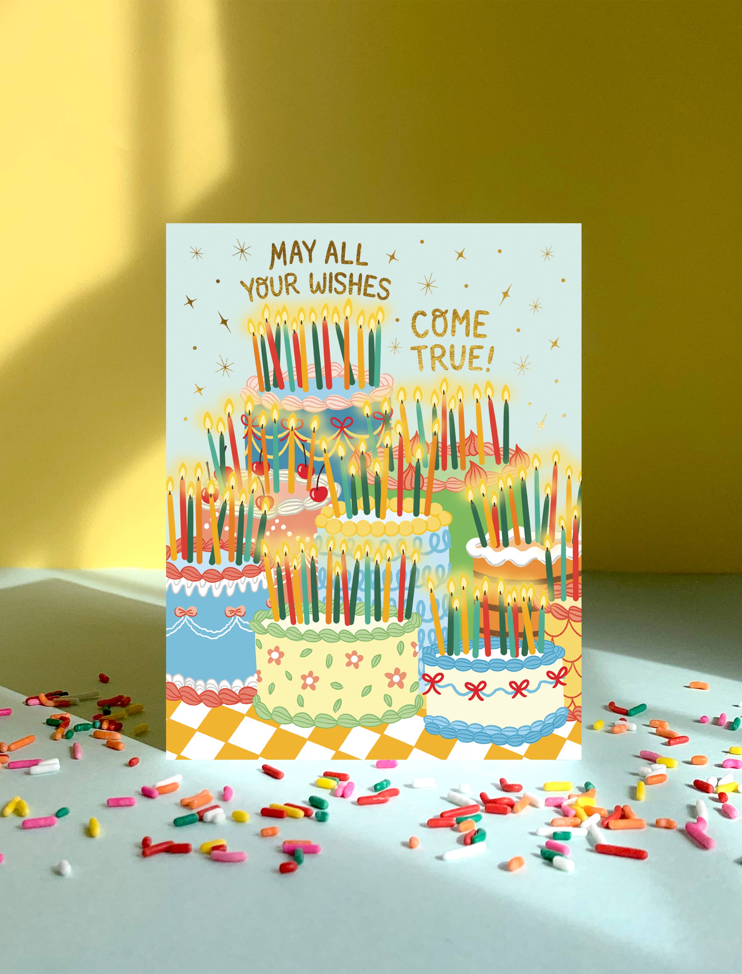 Retro Birthday Cakes Card