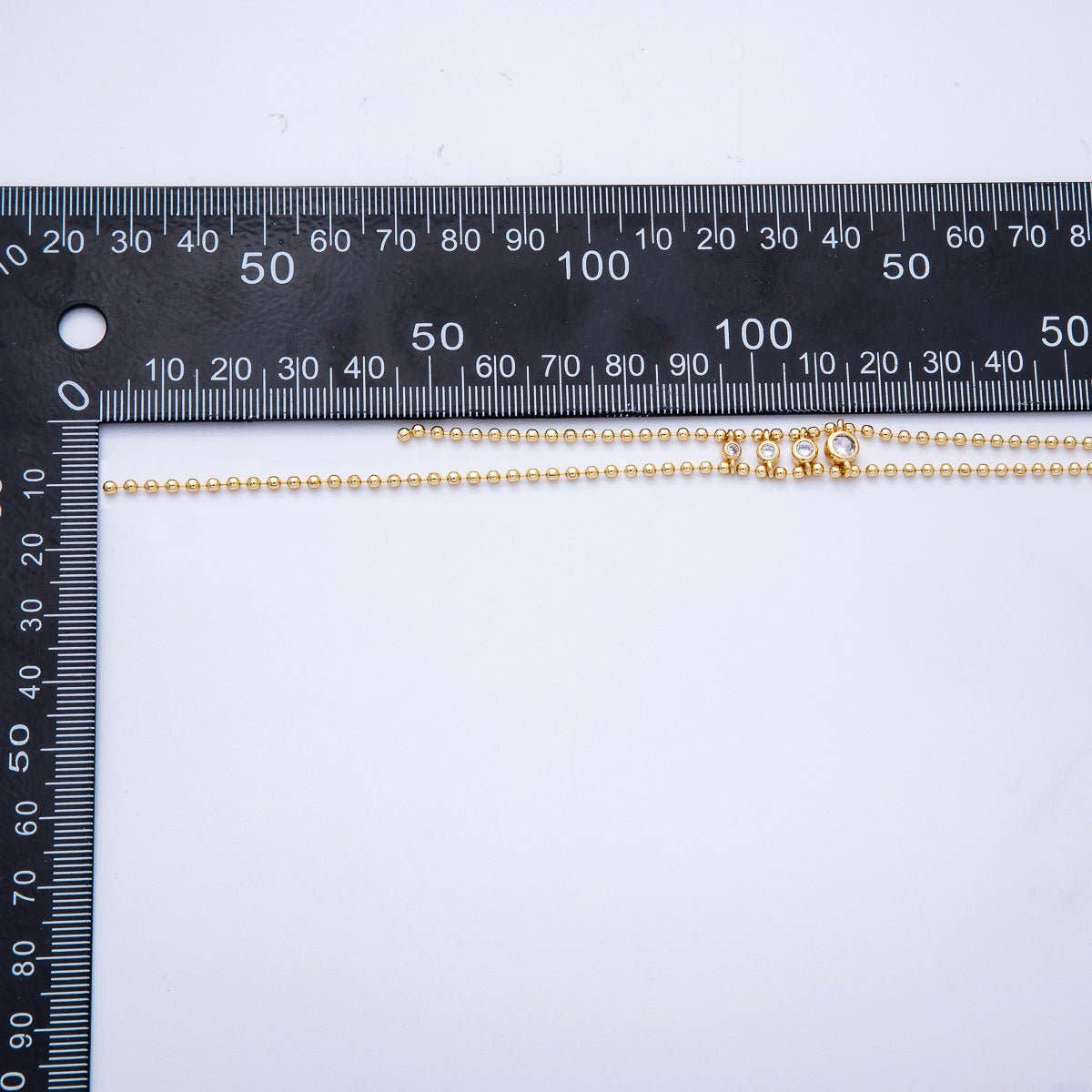 18K Gold Ball 18" ILariat Necklace