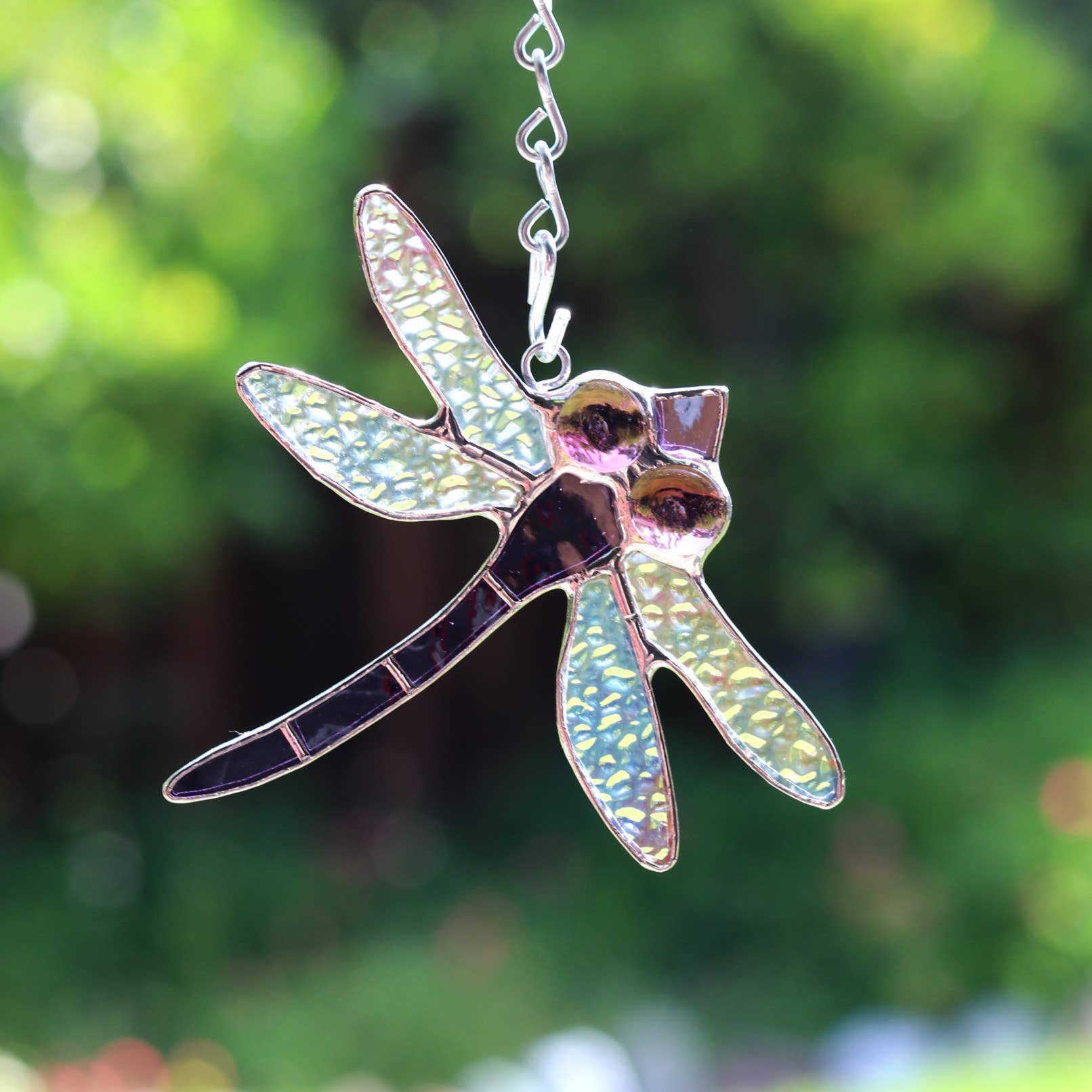 Small Dragonfly Stained Glass | 4" x 4"