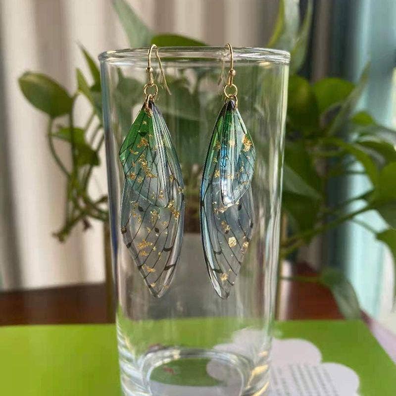 Gradient Cicada Wings, Butterfly Wings Earrings