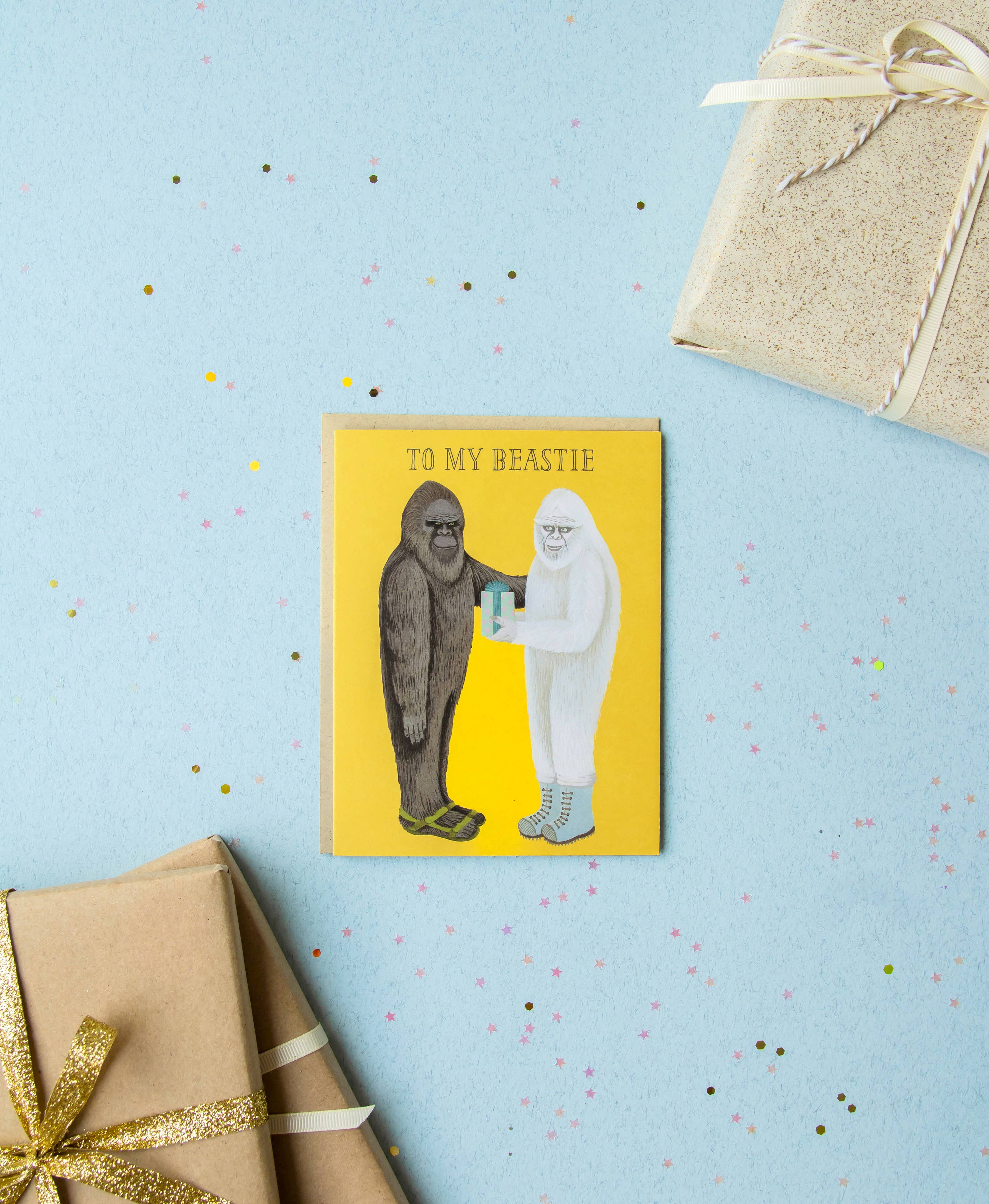 Bigfoot & Yeti Best Friends Birthday Card