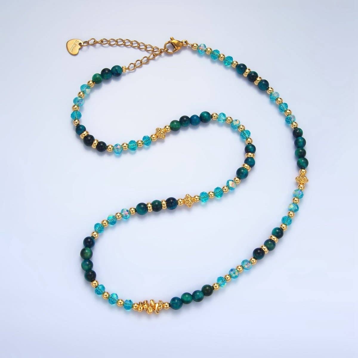 24K Gemstone Multifaceted Necklace