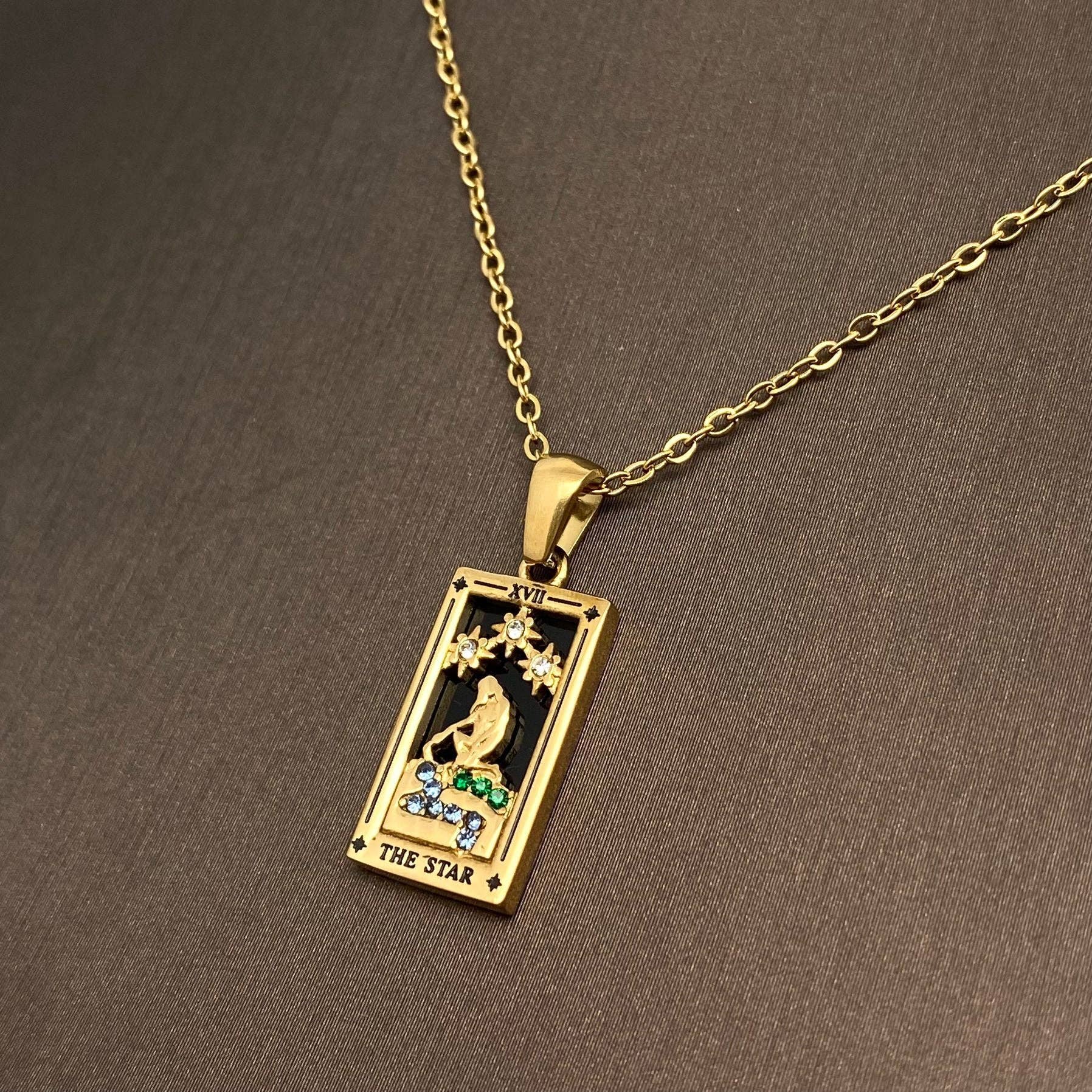 Star Moon Tarot Necklace | 18K Gold Plated