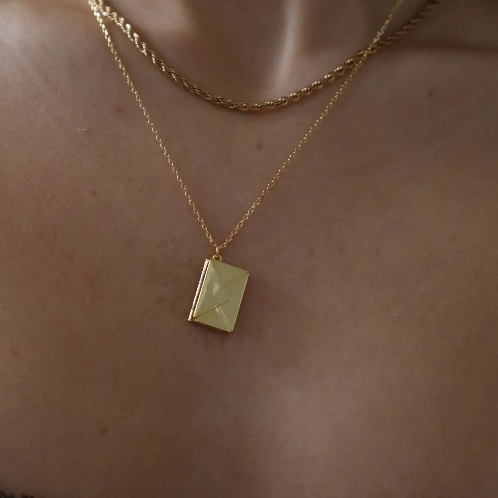 Love Letter Steel Envelope and Letter Necklace
