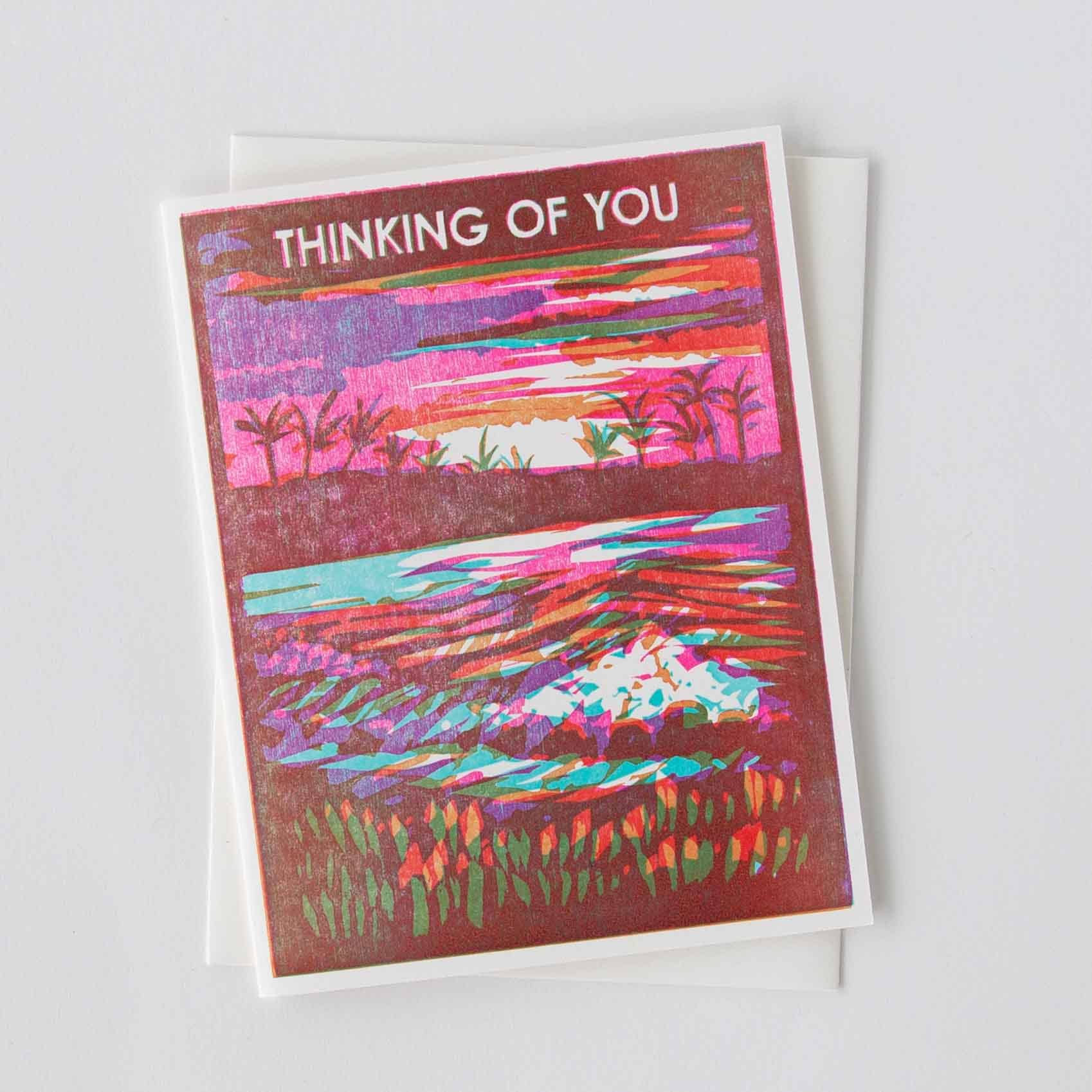 Thinking of You (Ocean Sunrise) Letterpress Card