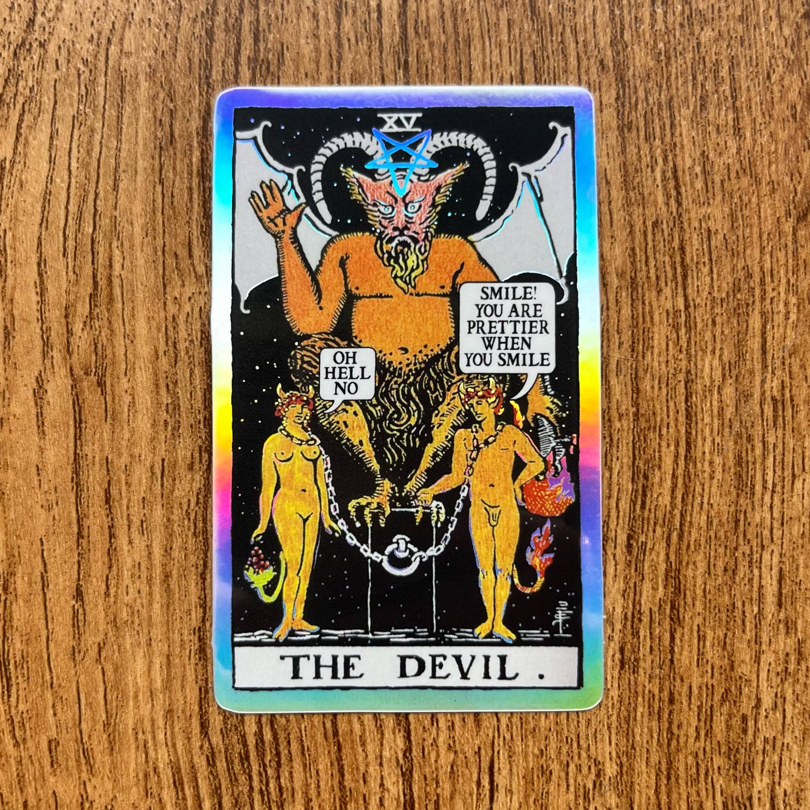 The Devil | Smile | Holographic Tarot Sticker
