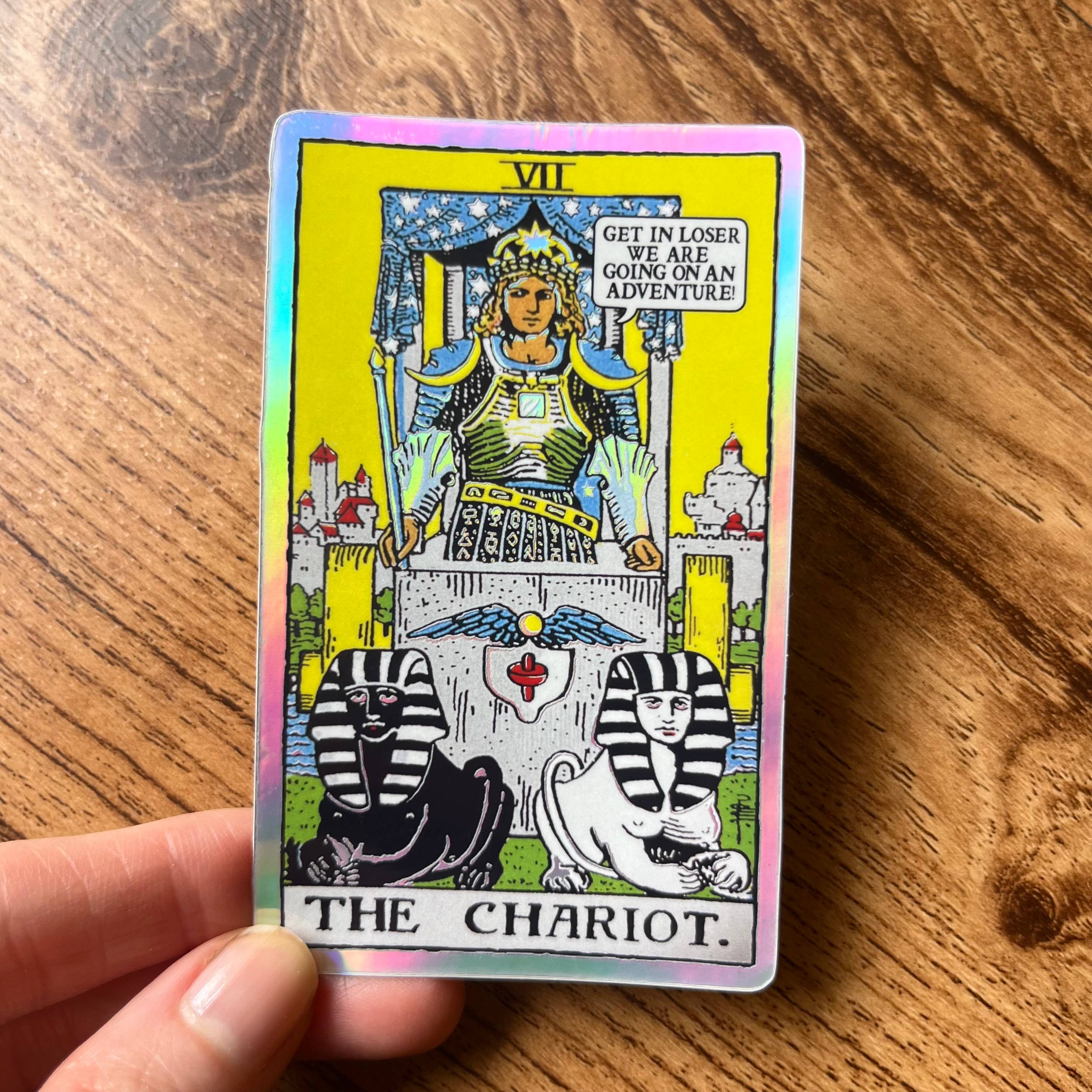 The Chariot Holographic Tarot Sticker
