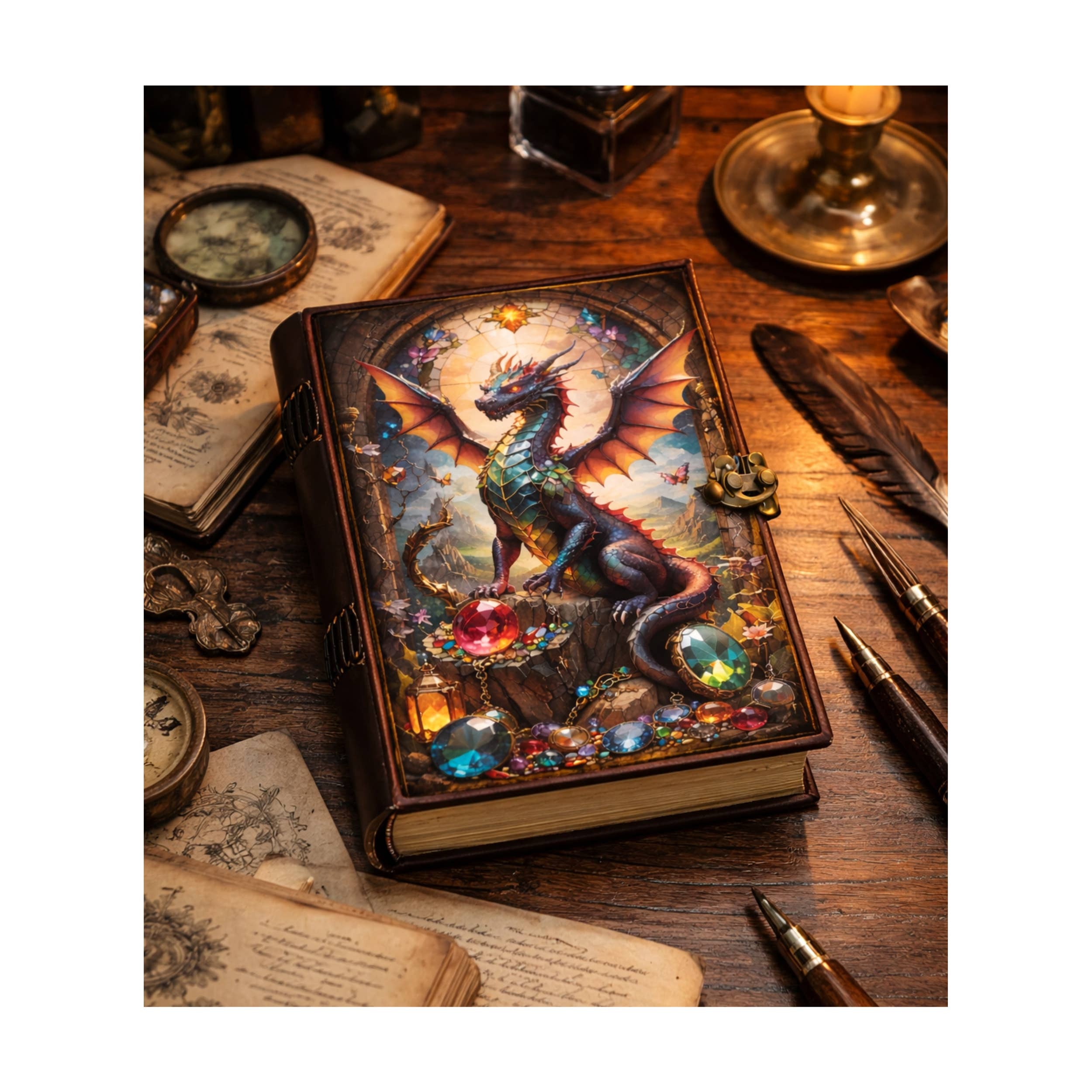 Dragon Vintage Celtic Leather Journal Notebook Diary Cover