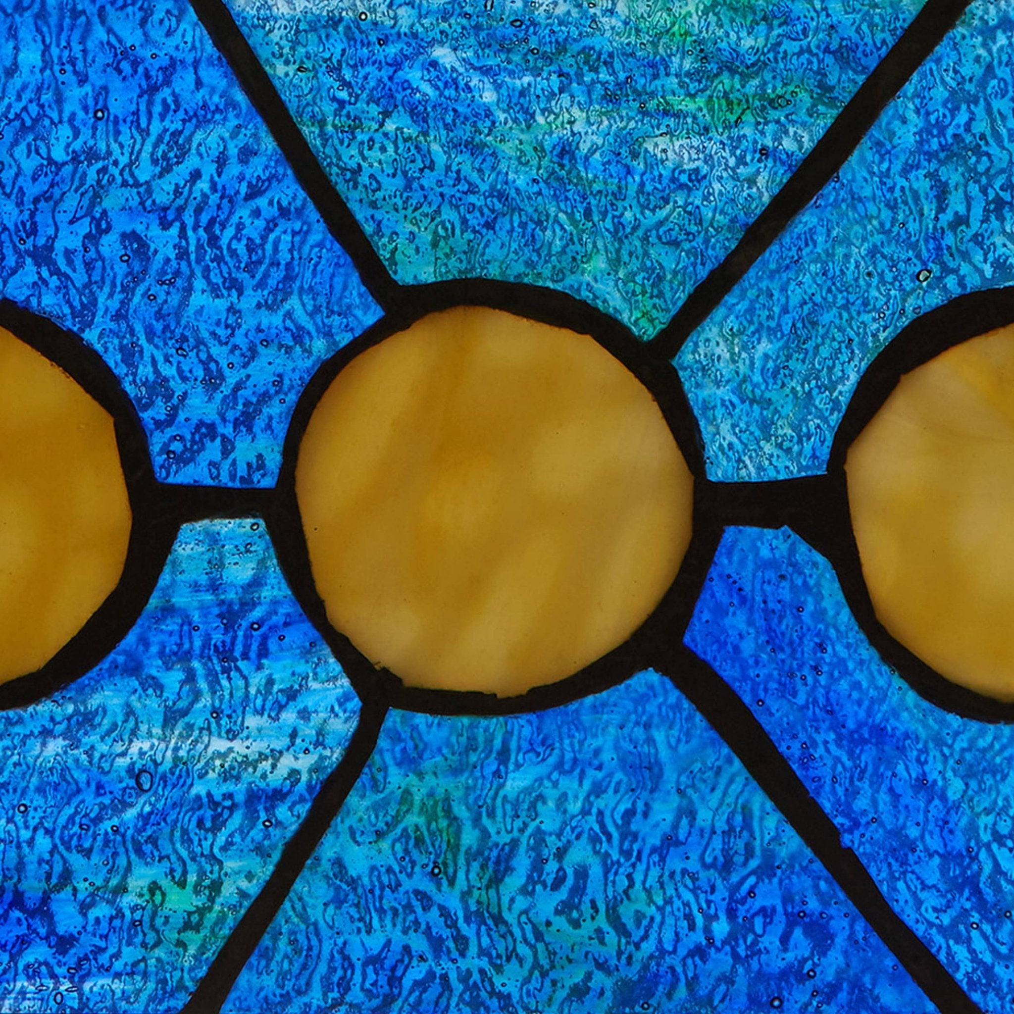 5"H Moon Phases Rectangular Stained Glass Window Panel - Spiral Circle