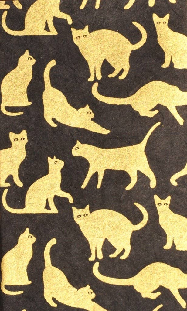 5x8 Cats, gold/black Jnrl - Spiral Circle