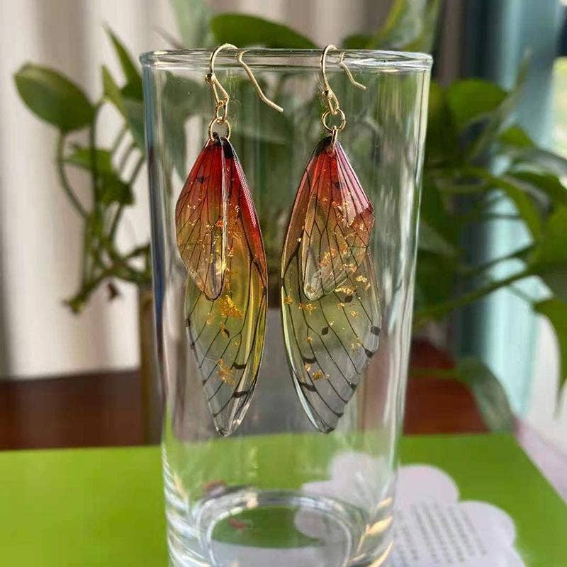 Gradient Cicada Wings, Butterfly Wings Earrings