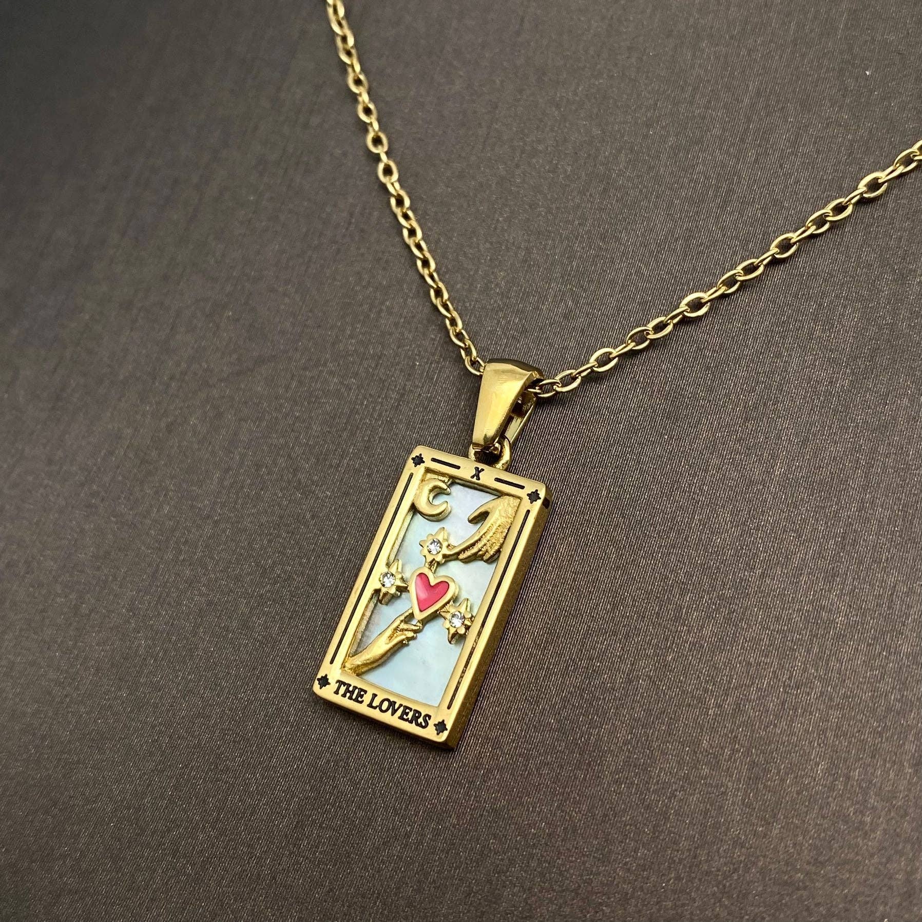 Star Moon Tarot Necklace | 18K Gold Plated