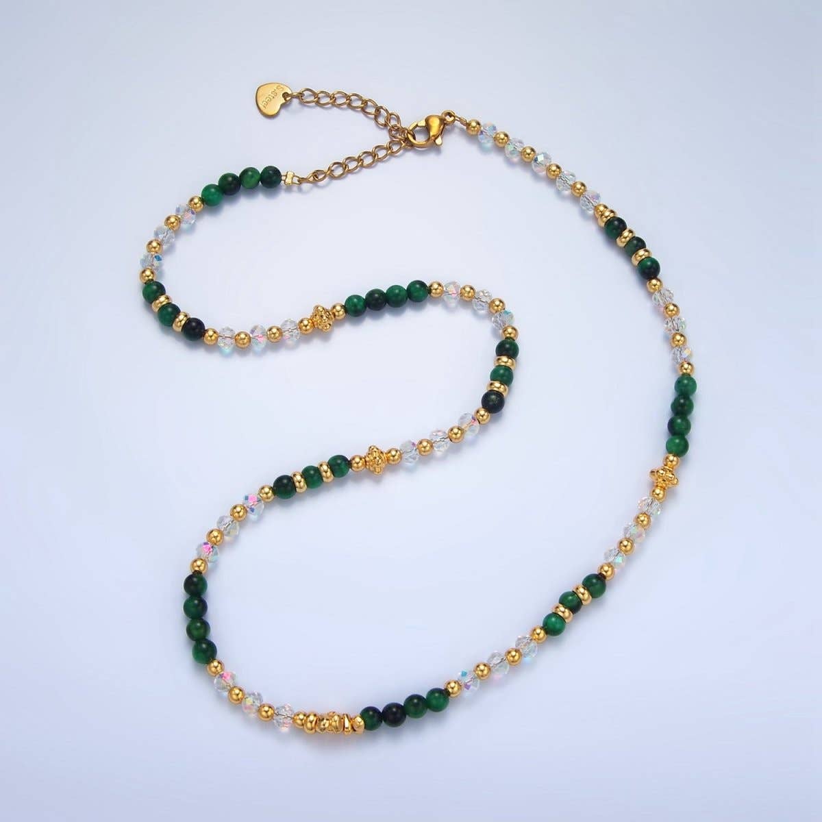 24K Gemstone Multifaceted Necklace