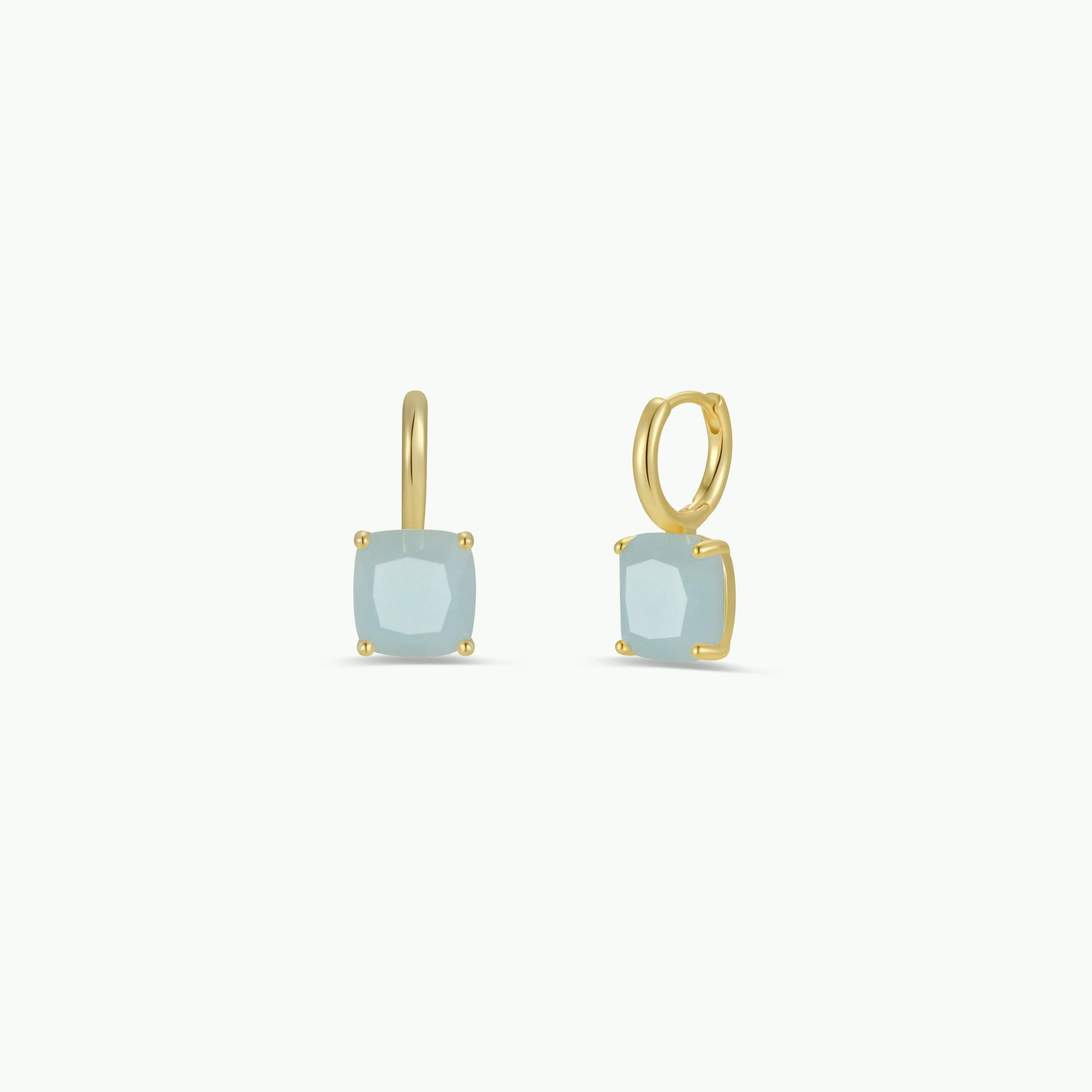 Gemstone Mini Drop Earrings | Amazonite