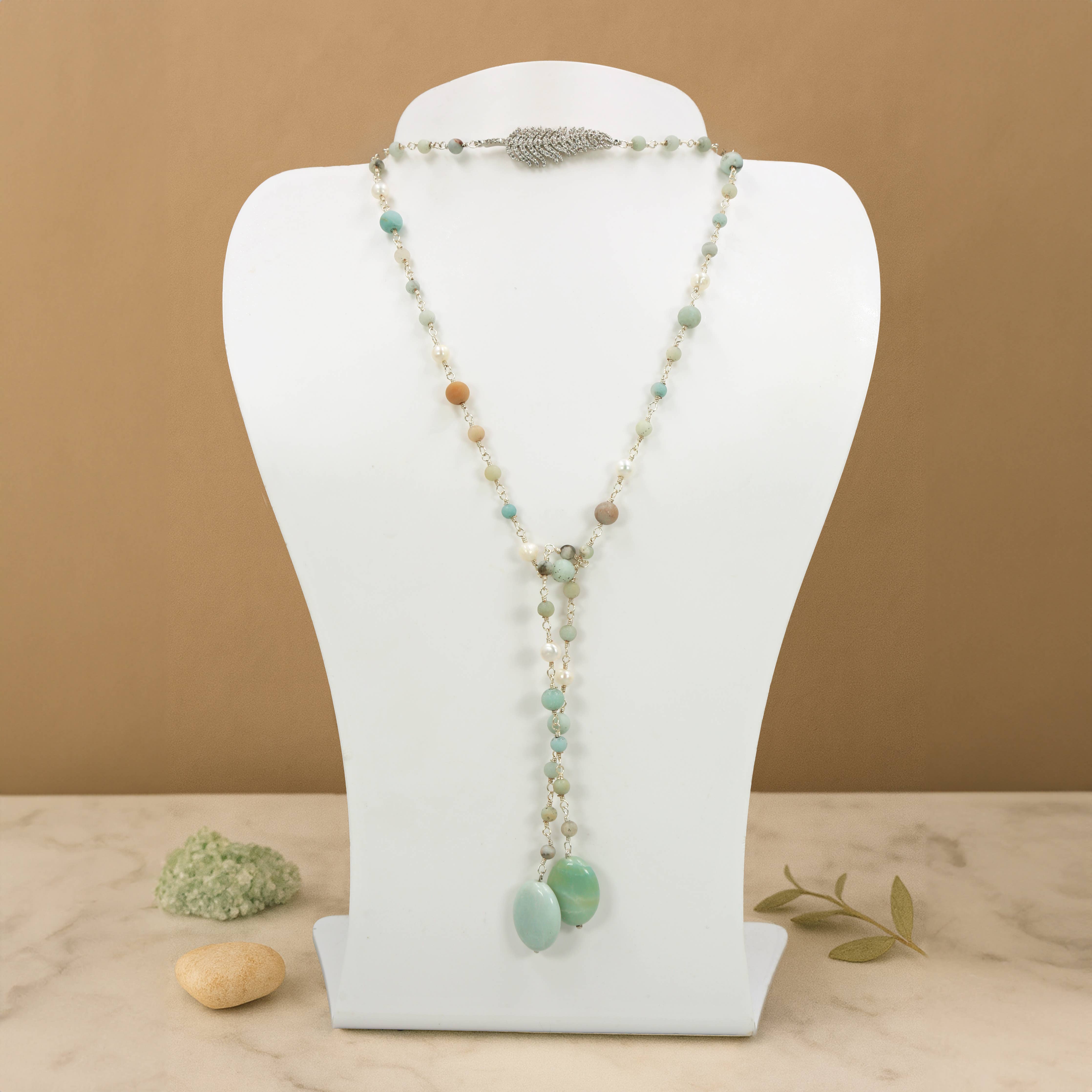 Amazonite Choker | Lariat Necklace