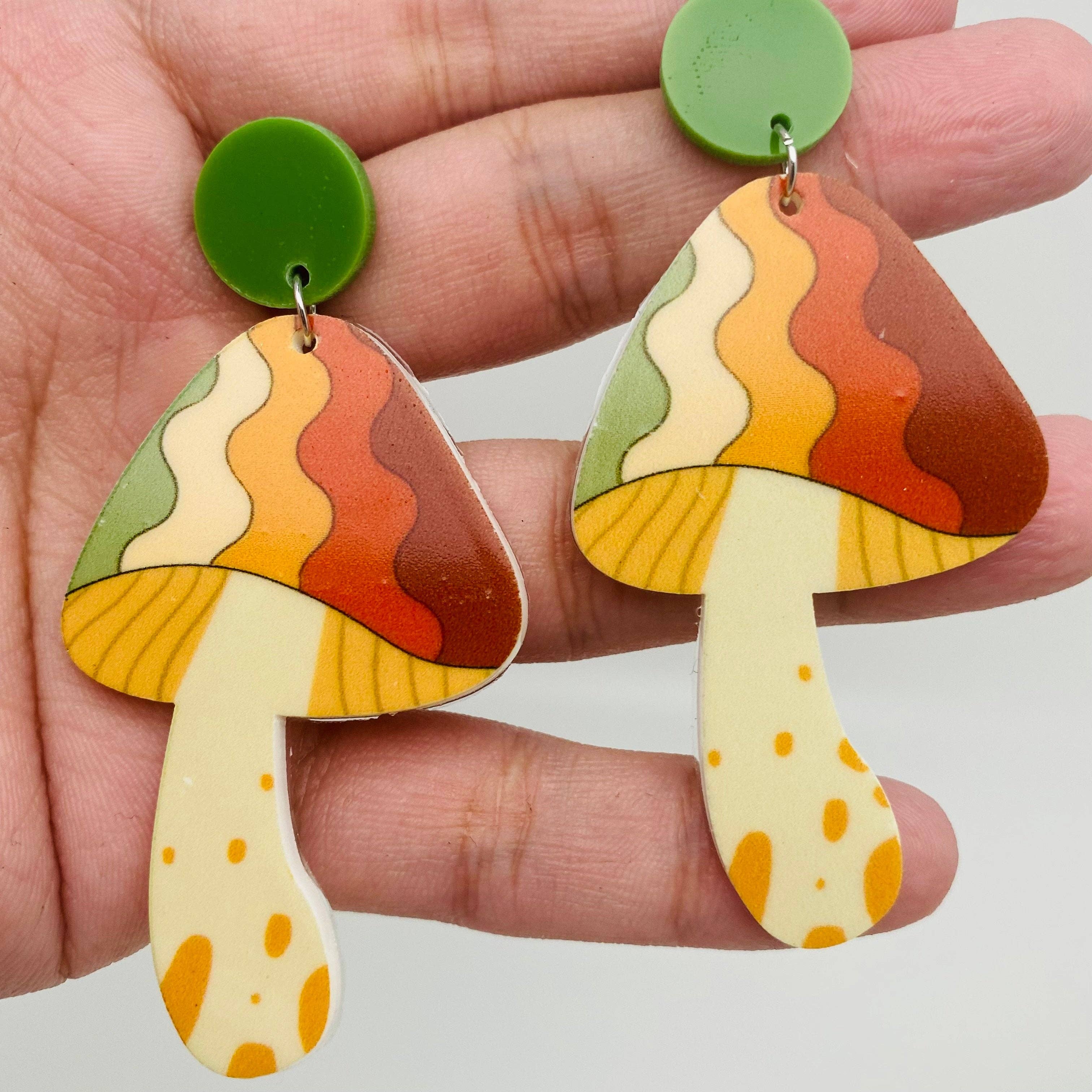 Acrylic Mushroom Earrings