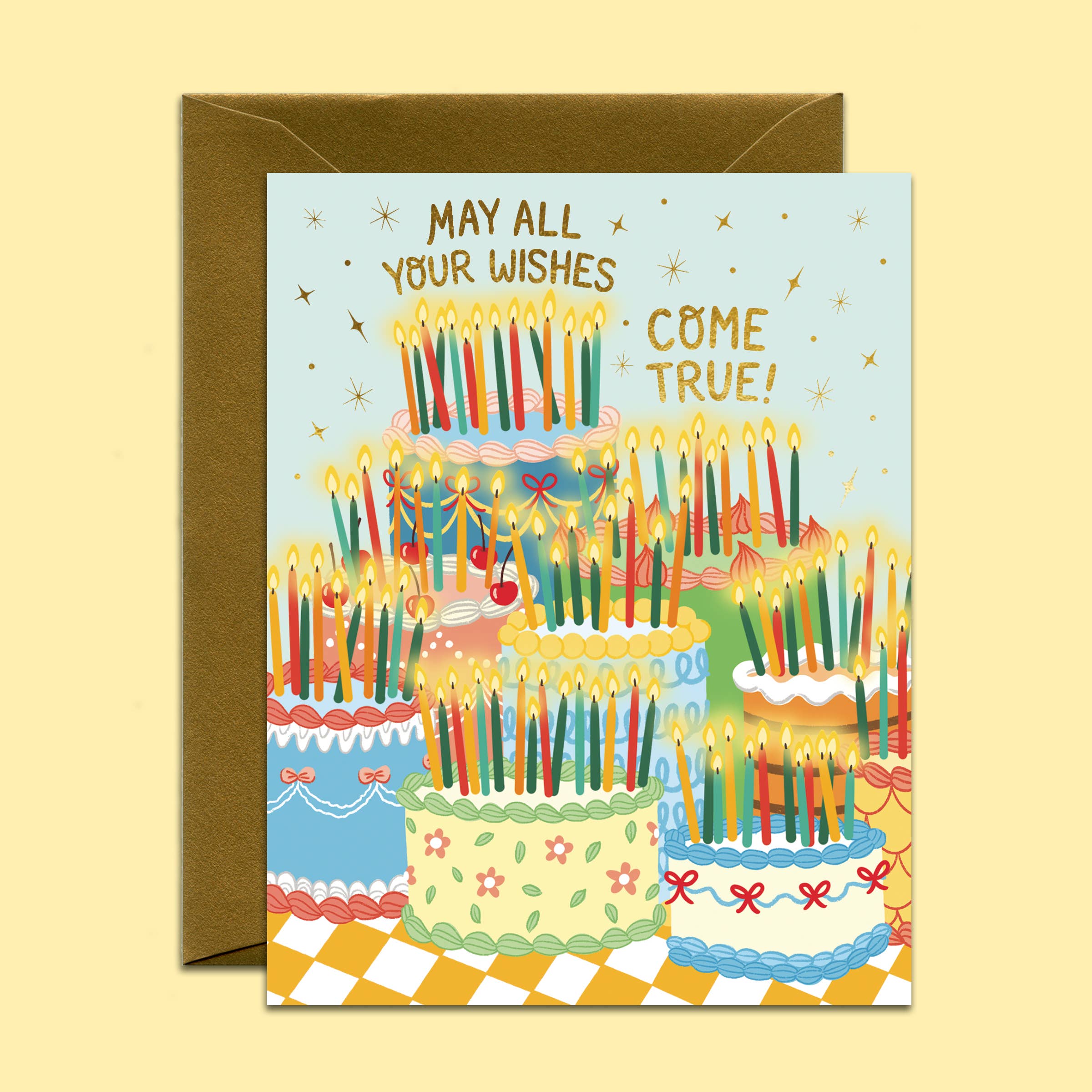 Retro Birthday Cakes Card