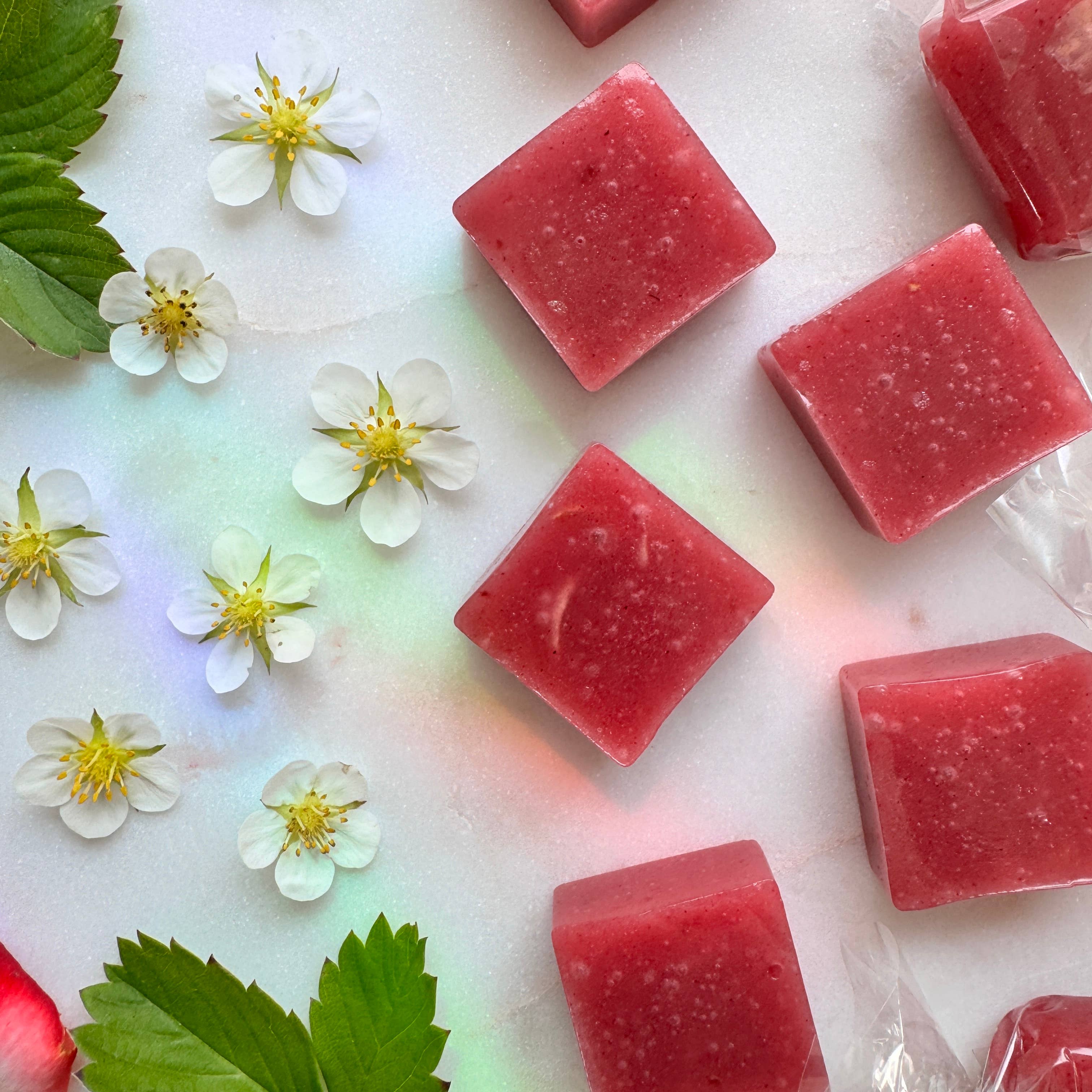 Strawberry Hibiscus Rose Fruit Chews - Bulk - Loose Candies