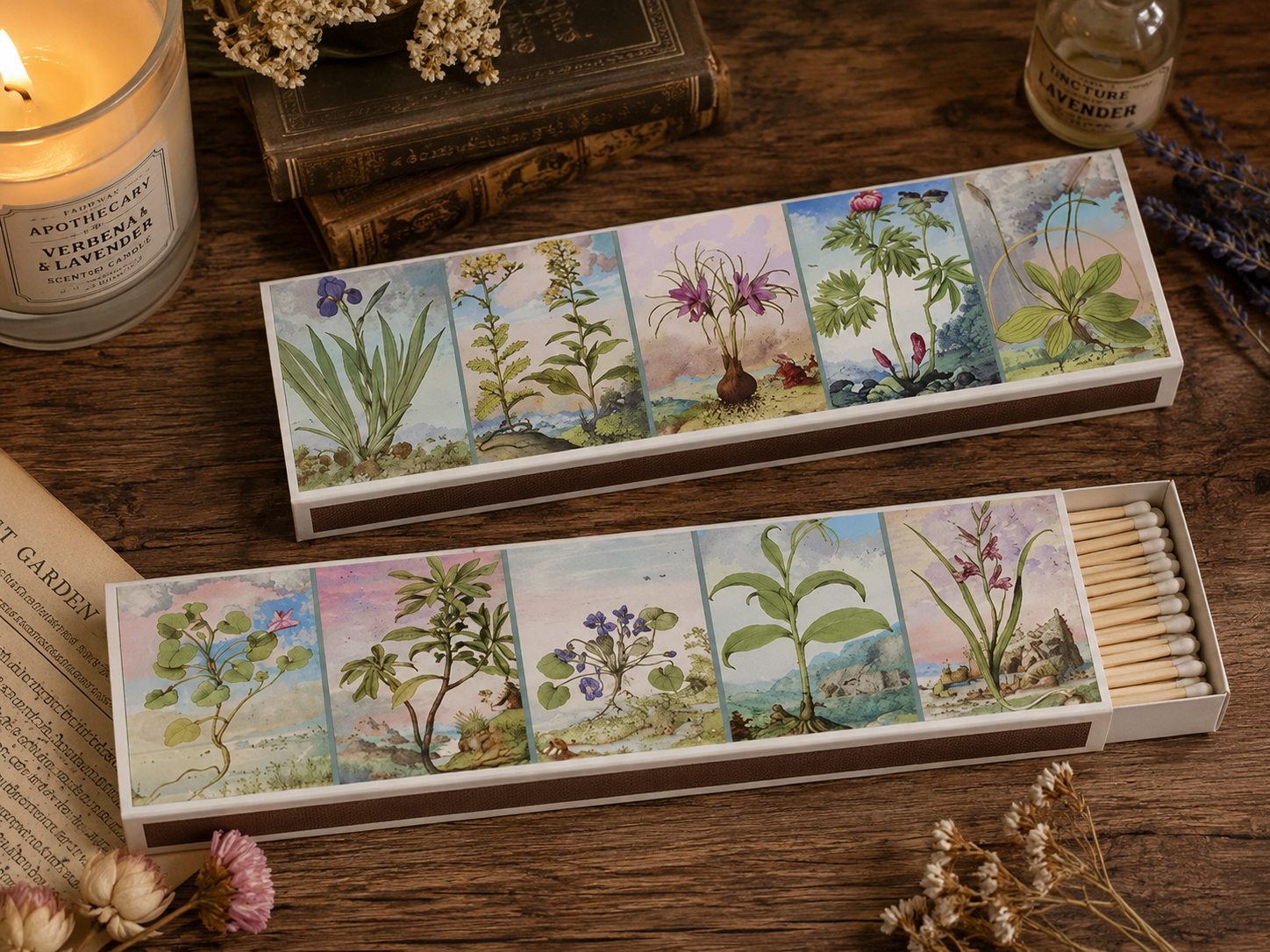 16th Century Watercolor X-Large Matchbox