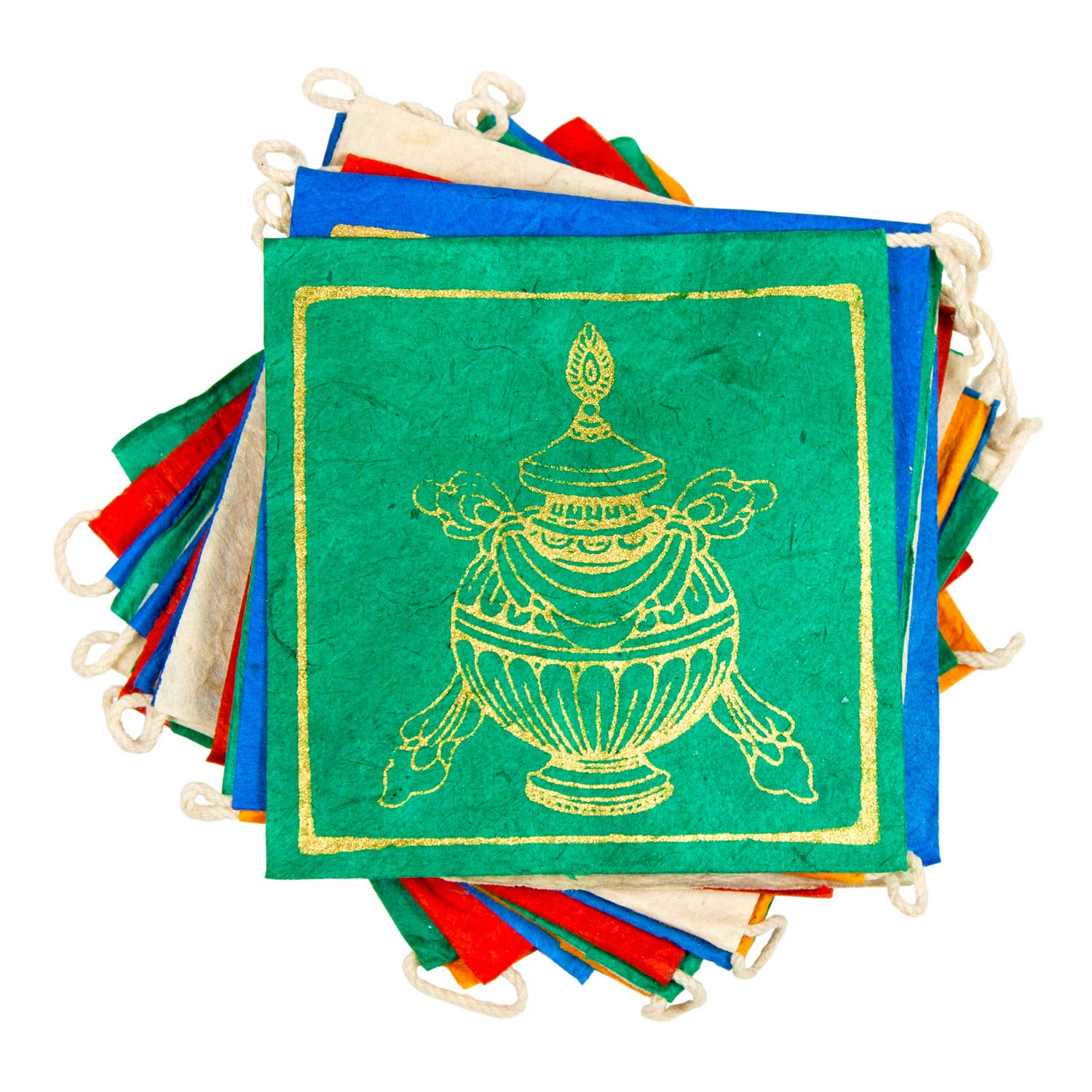 8' Lucky Signs Paper Prayer Flag - Spiral Circle