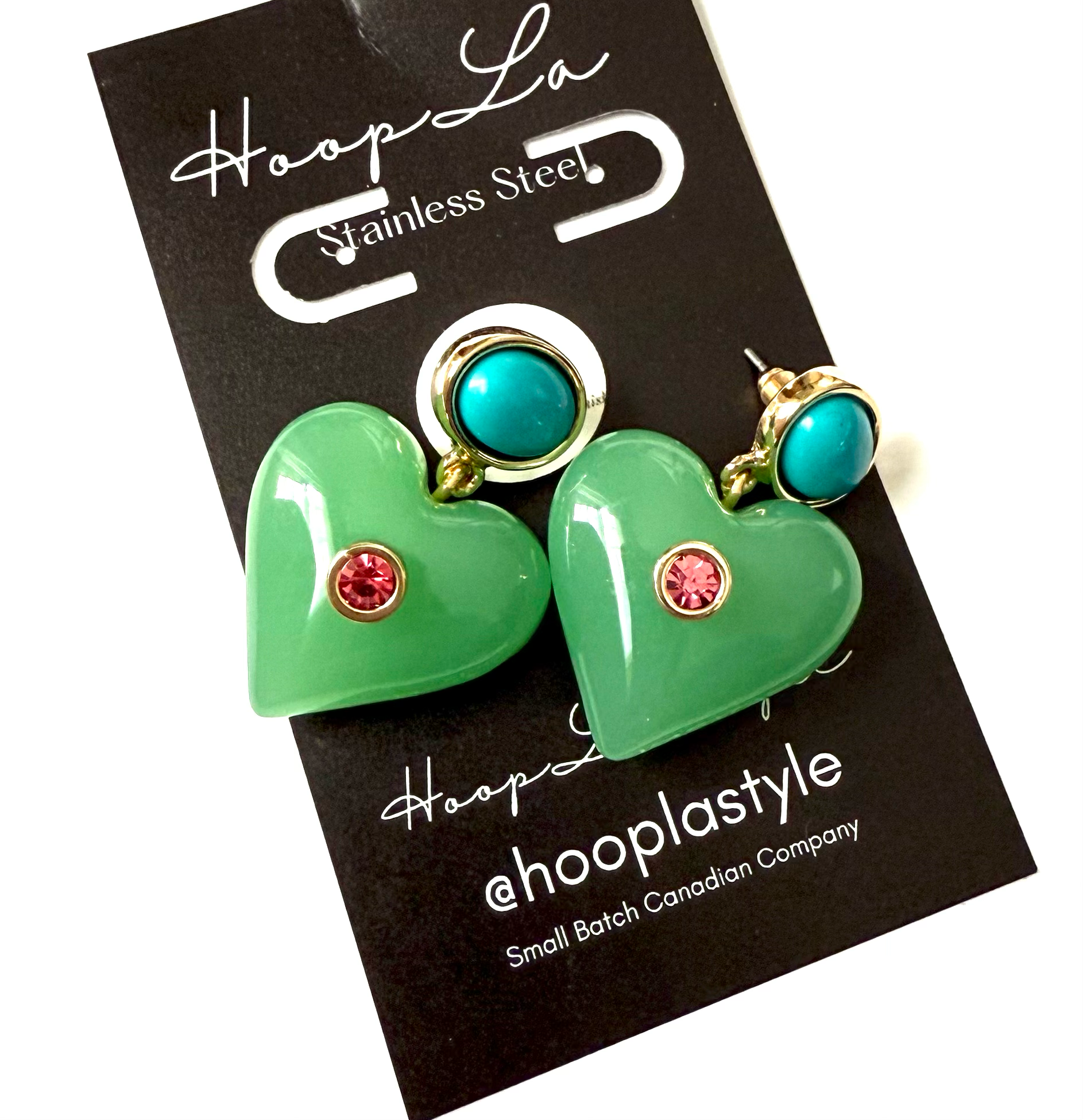 Lucky Heart- Evil Eye Heart Earrings. 