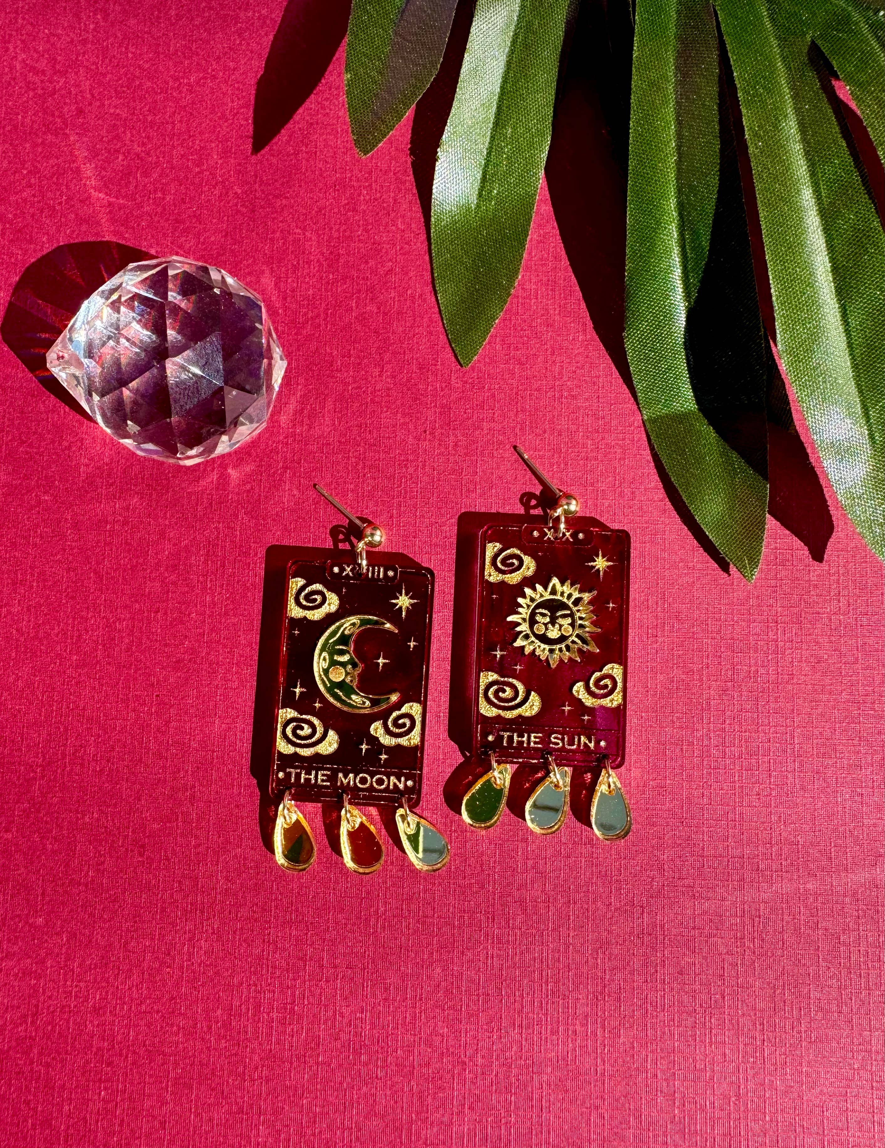 Tarot Cards Sun & Moon Earrings