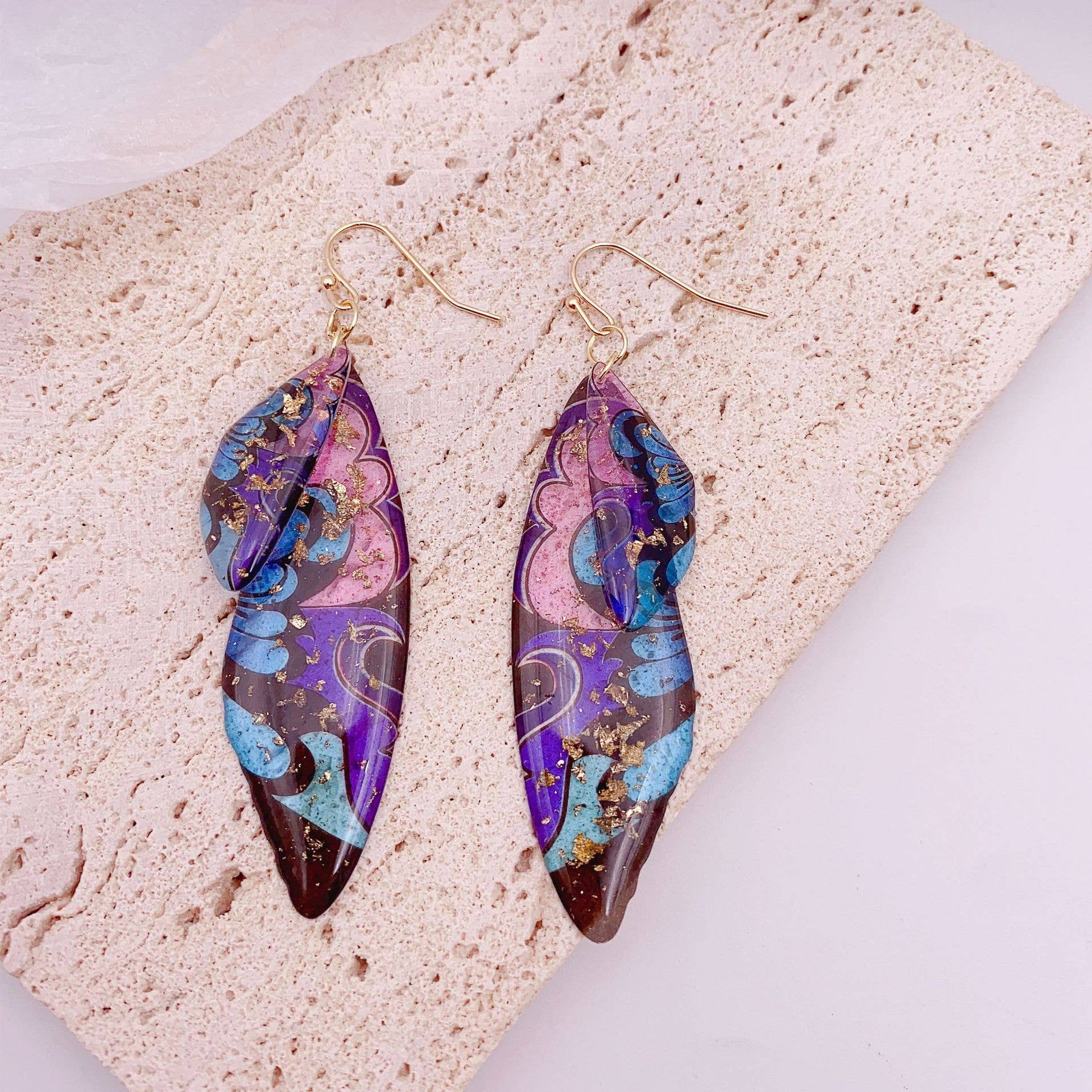 Gradient Cicada Wings, Butterfly Wings Earrings