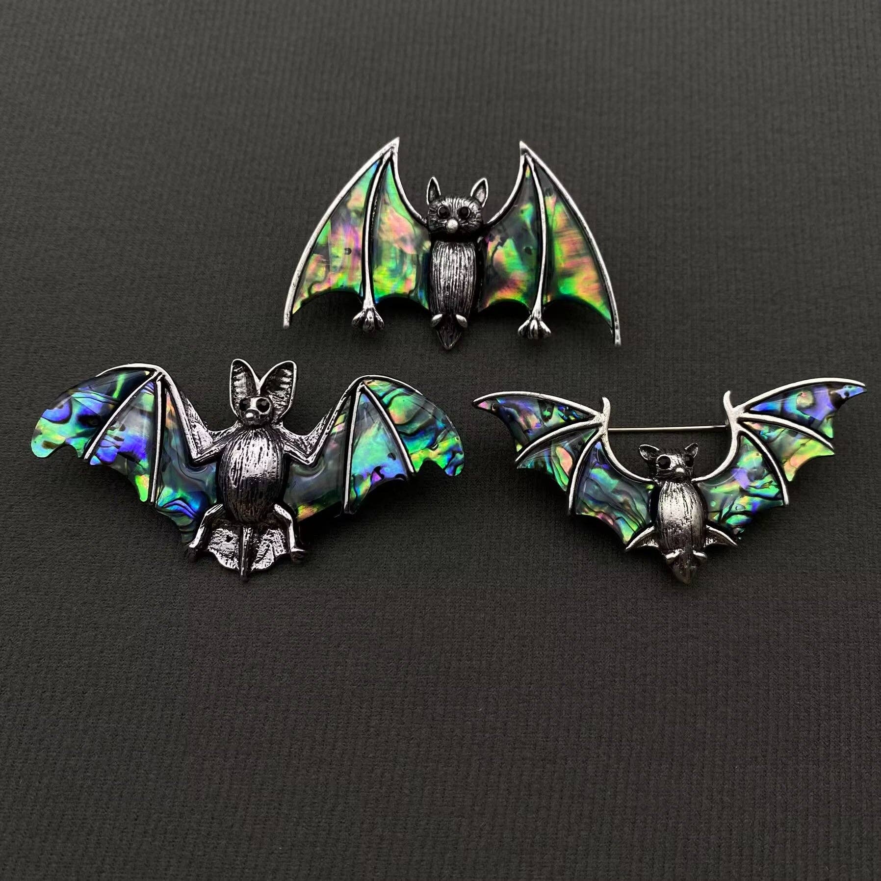Abalone Shell Bat Brooch