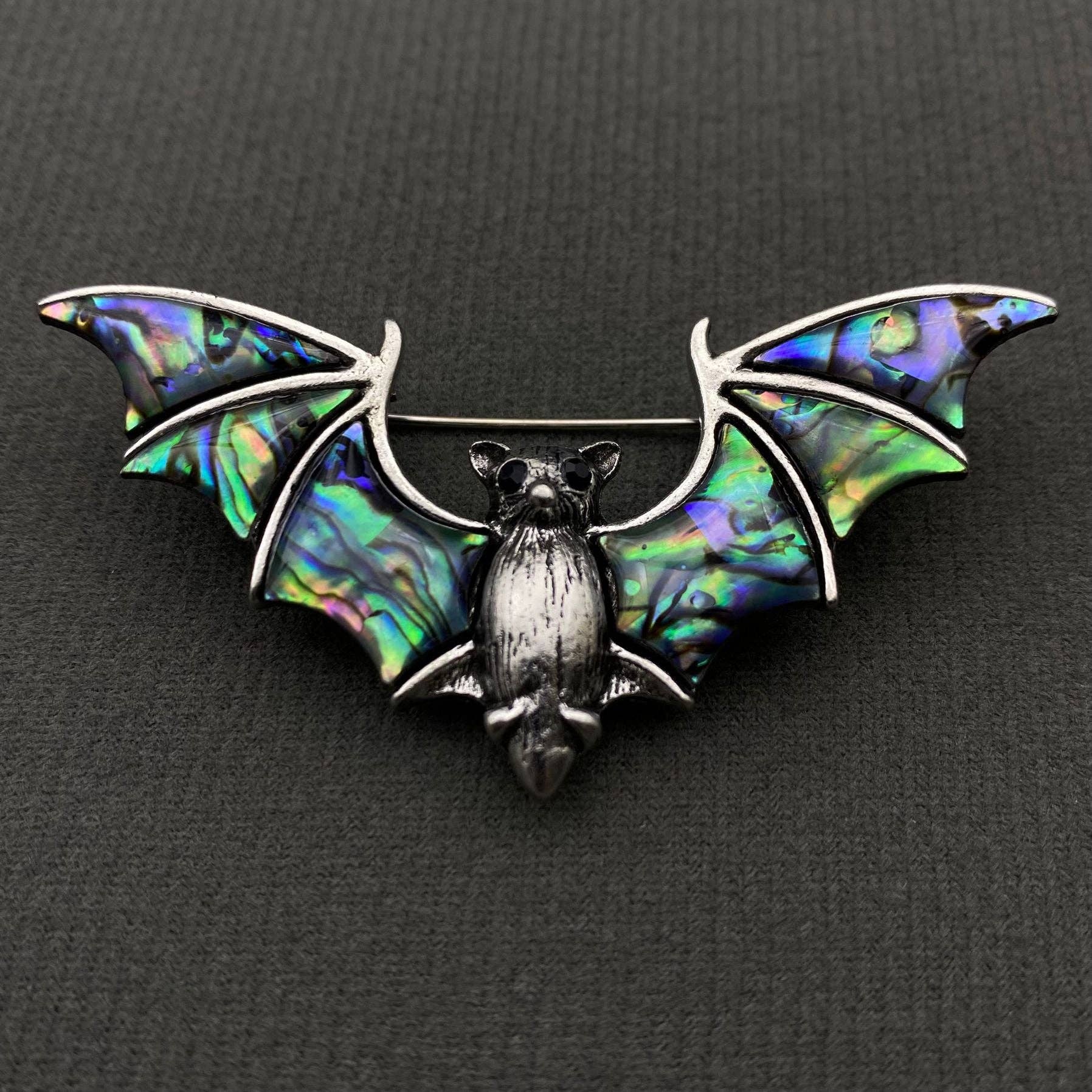 Abalone Shell Bat Brooch
