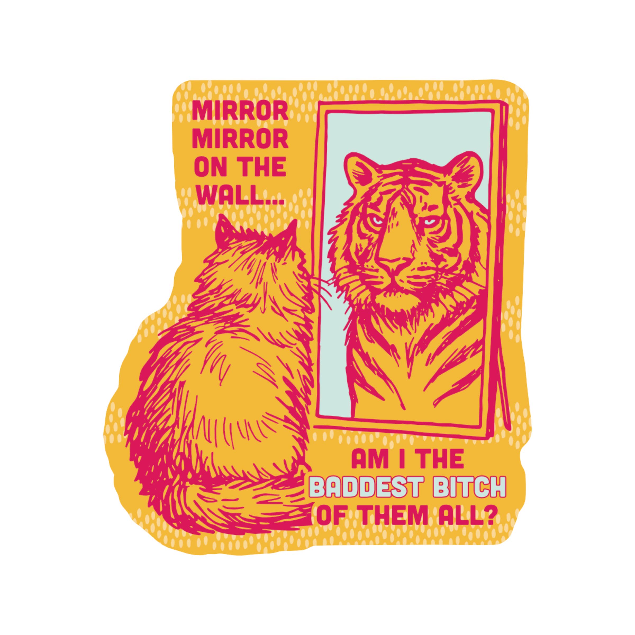 Mirror Mirror Funny Cat Sticker