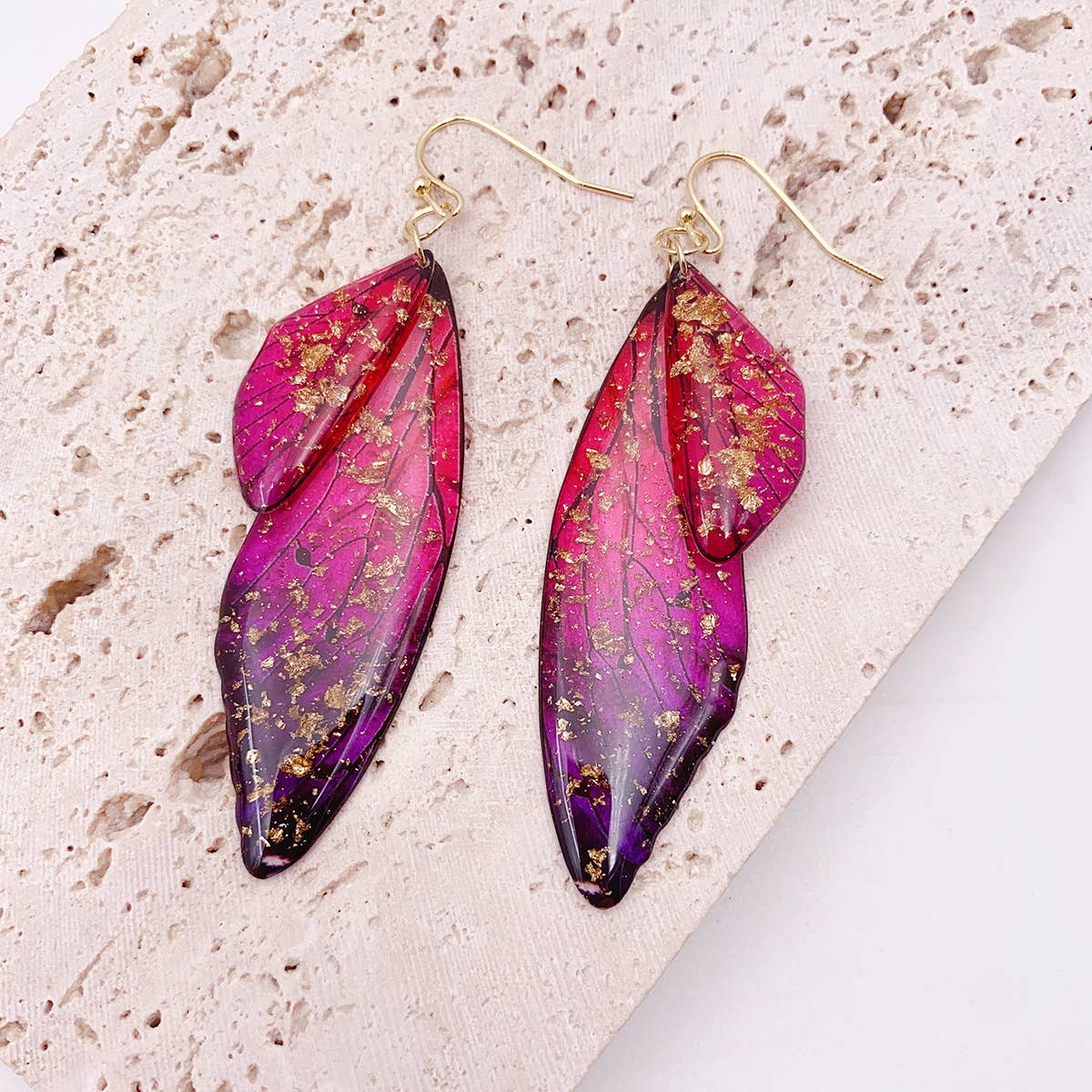 Gradient Cicada Wings, Butterfly Wings Earrings