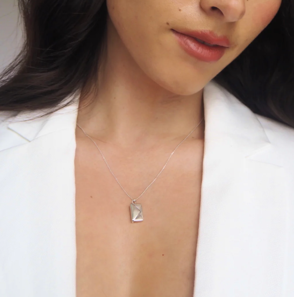 Love Letter Steel Envelope and Letter Necklace