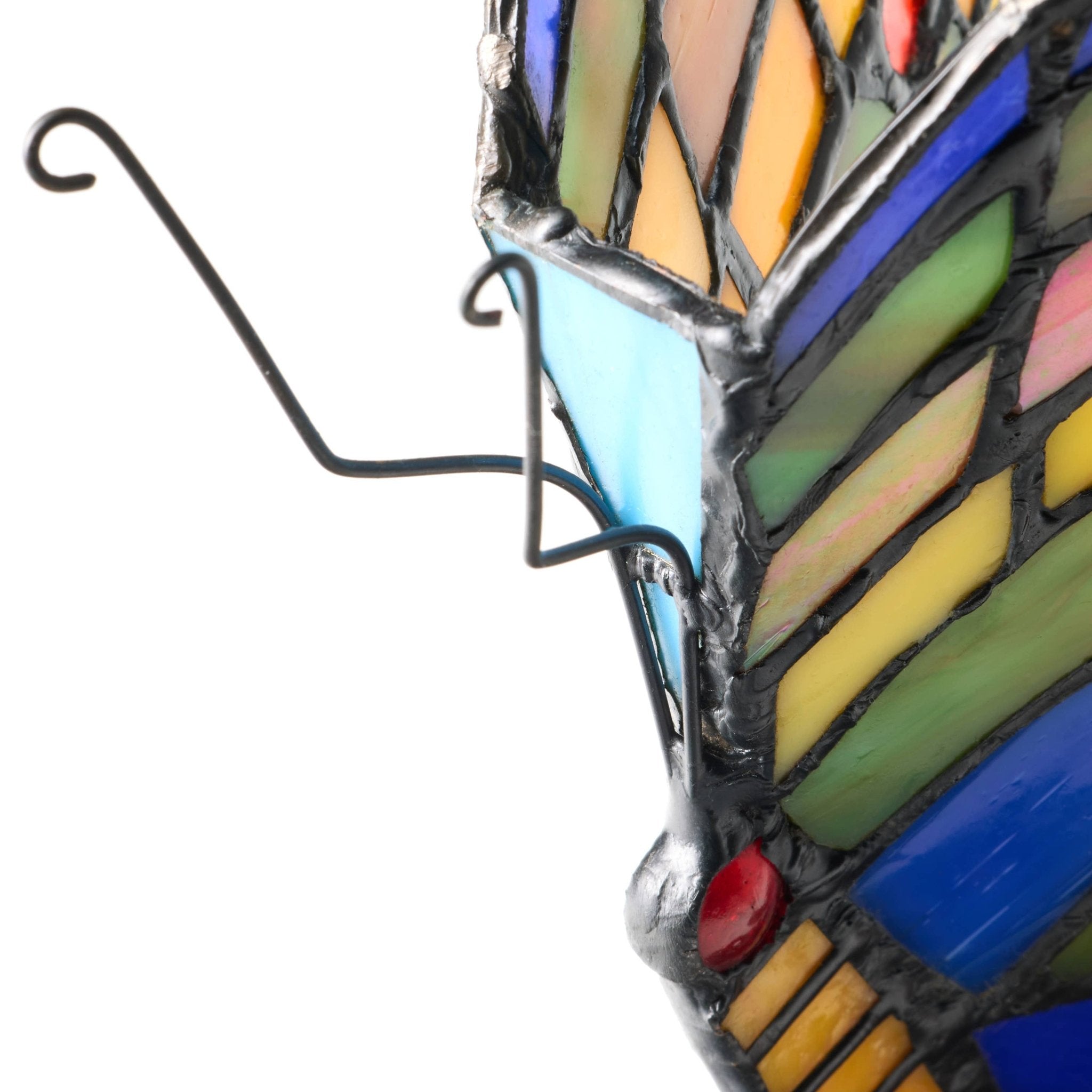 9.5"H Luella Red Butterfly Wings Stained Glass Accent Lamp - Spiral Circle