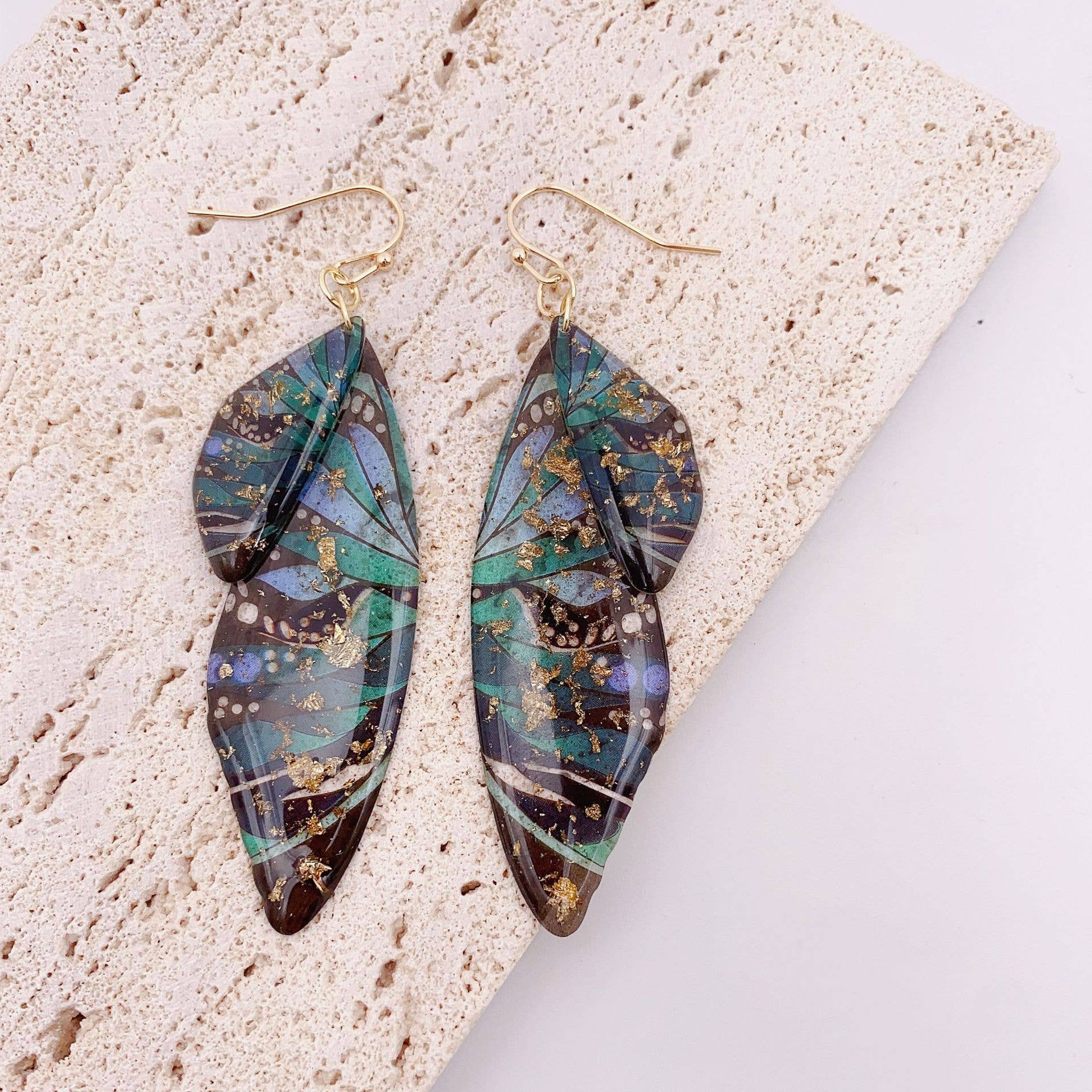 Gradient Cicada Wings, Butterfly Wings Earrings