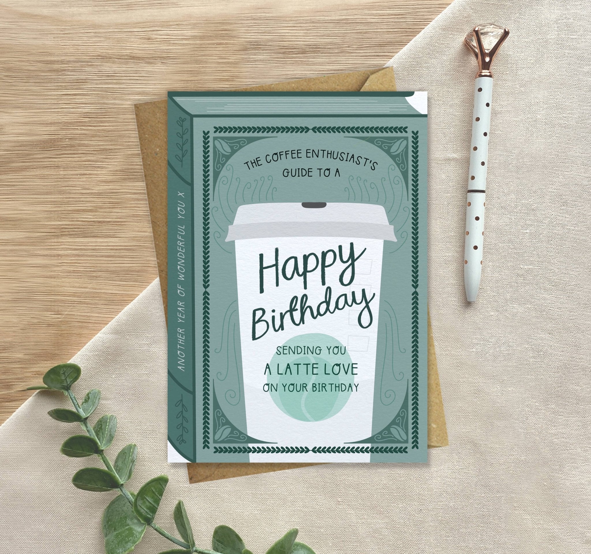 A Latte Love Birthday – Luxury Book Greeting Card - Spiral Circle