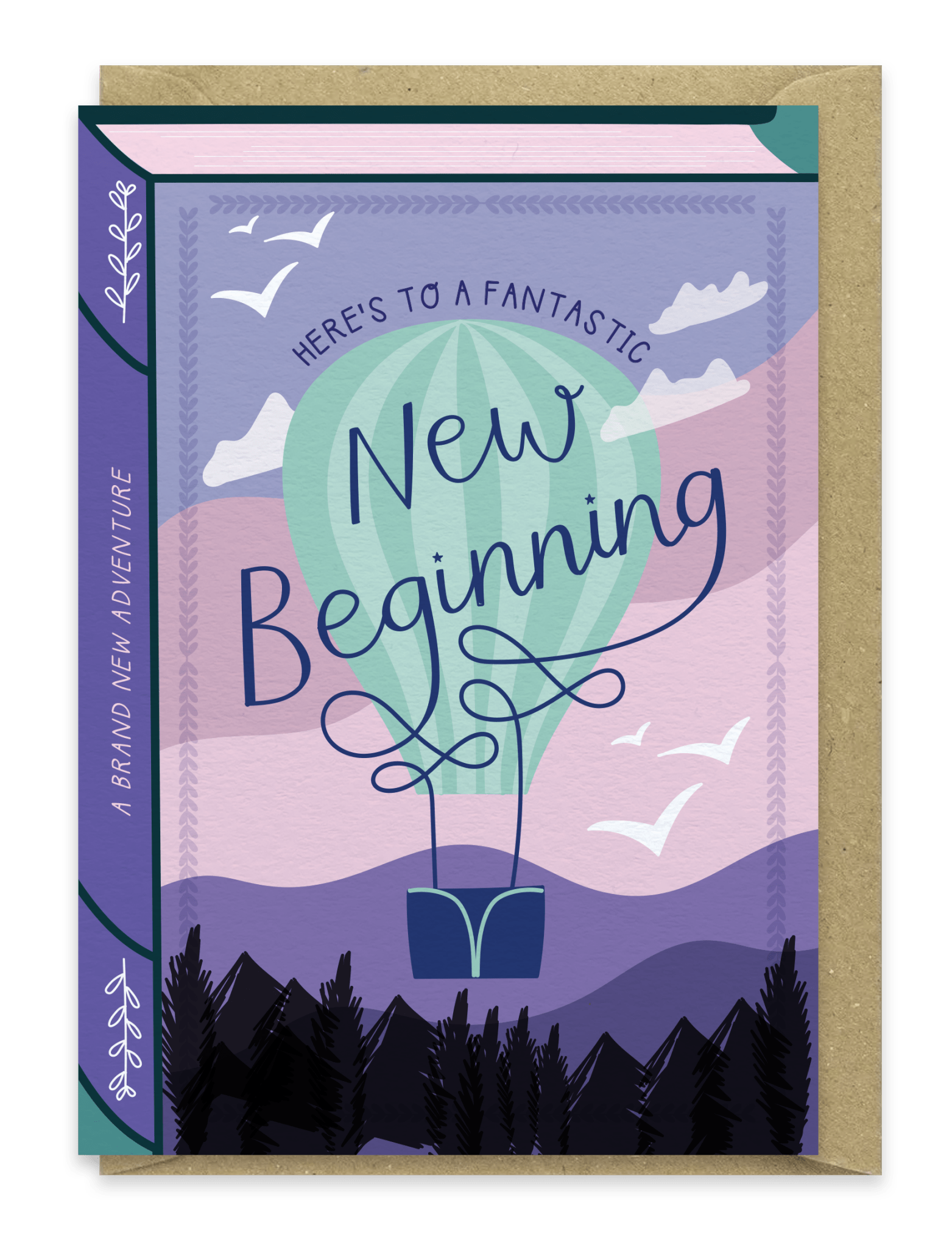 A New Beginning – Luxury Book Good Luck New Job Card - Spiral Circle