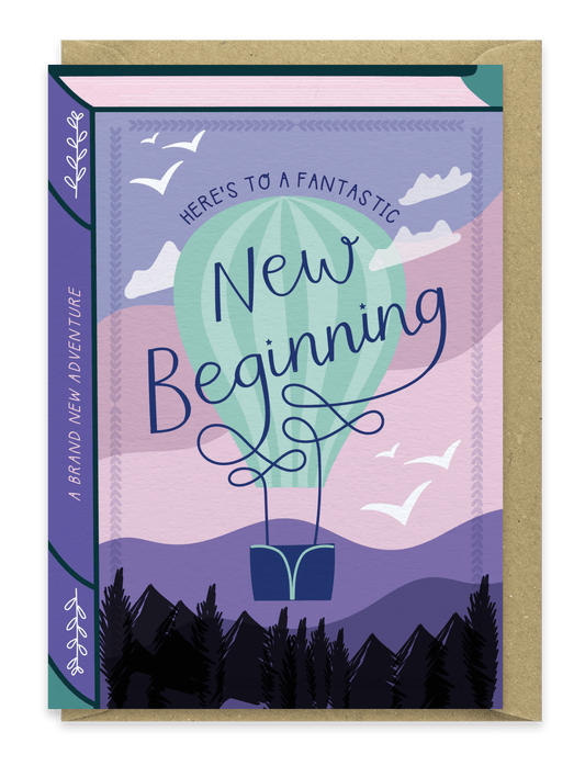 A New Beginning – Luxury Book Good Luck New Job Card - Spiral Circle