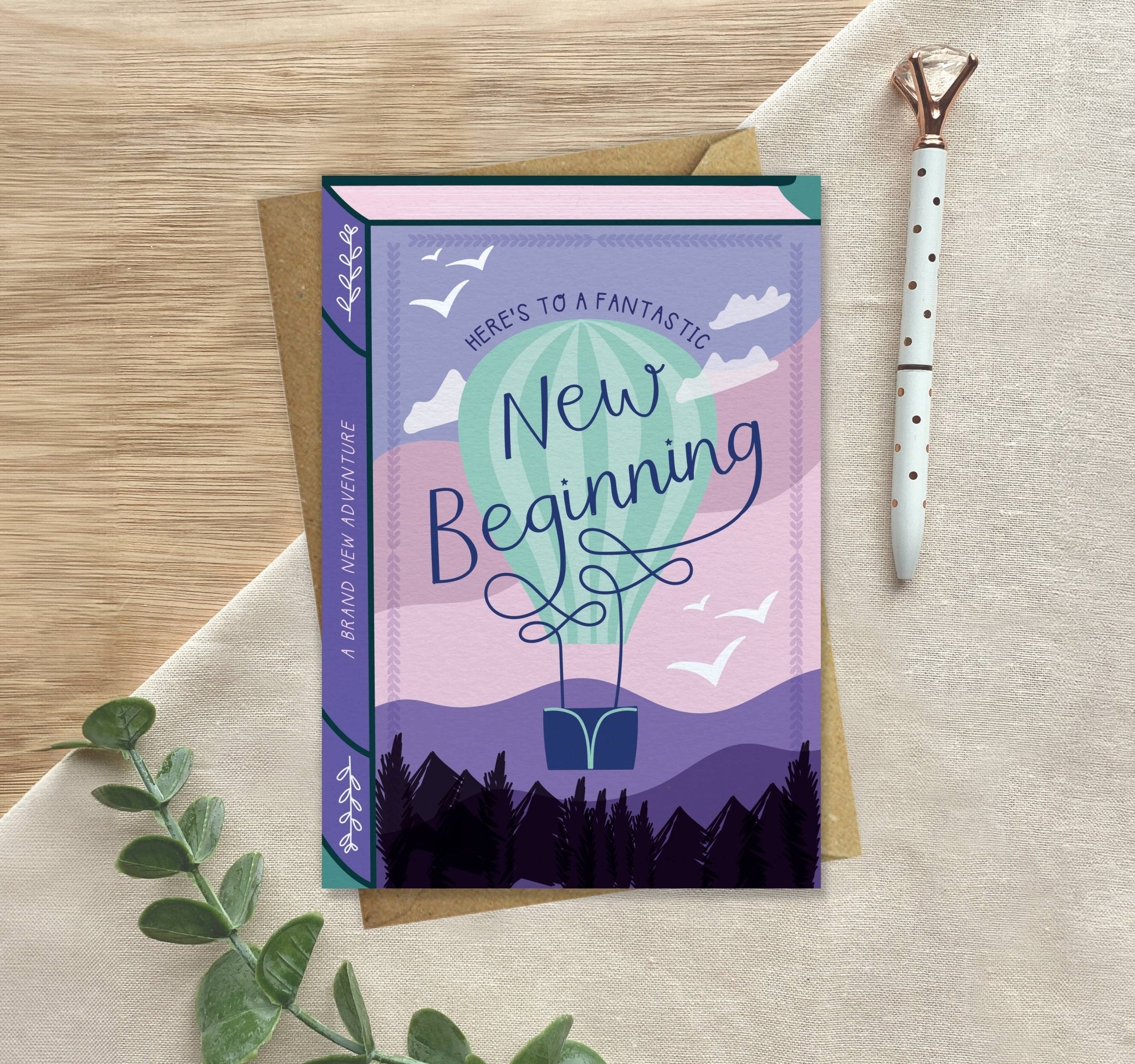 A New Beginning – Luxury Book Good Luck New Job Card - Spiral Circle