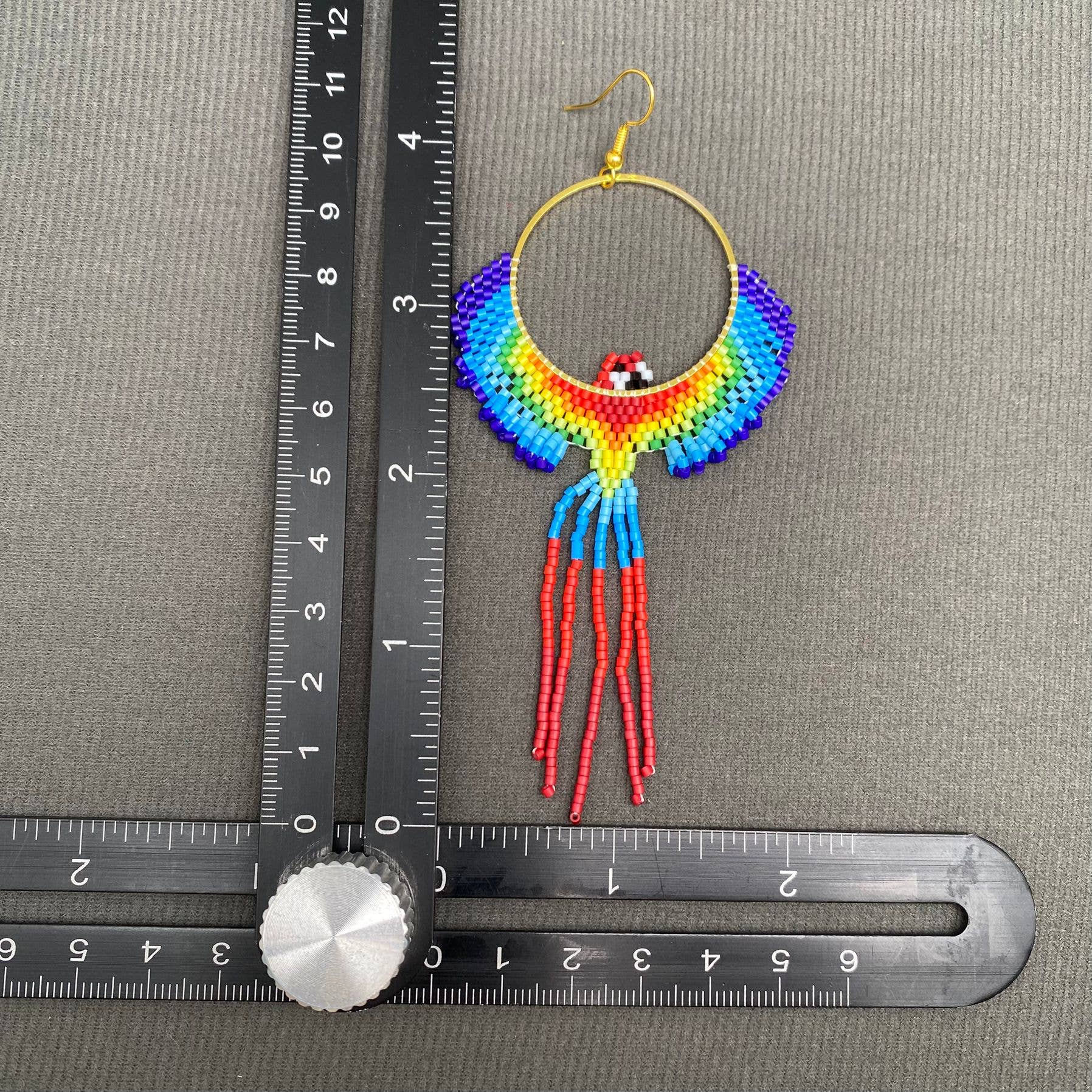 Parrot Seed Beads Fringe Earrings