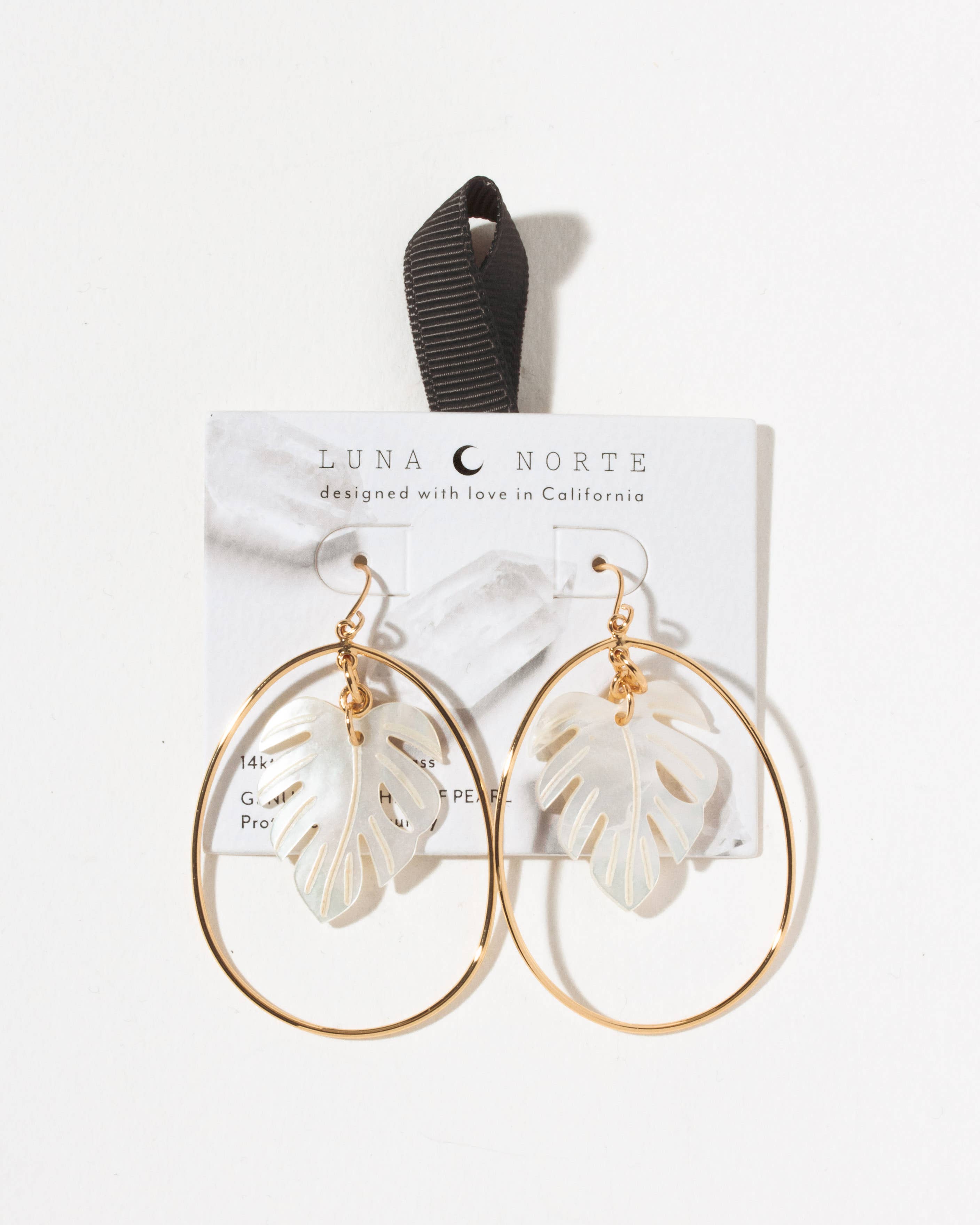 Hanging Garden Pothos Fish Hook Hoop Earrings