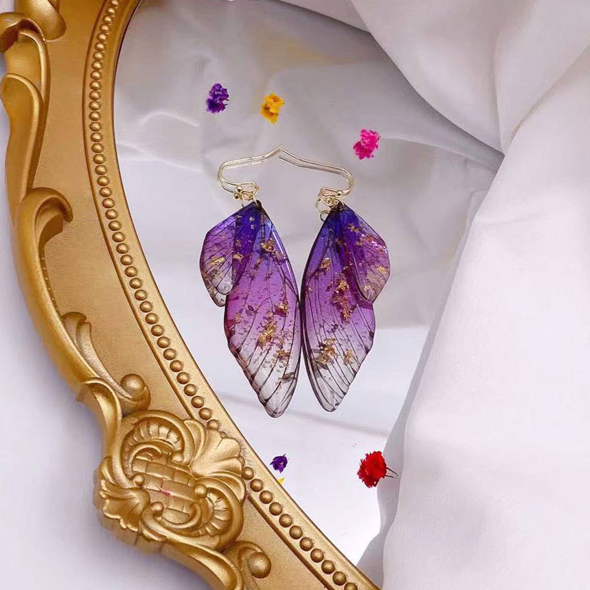 Gradient Cicada Wings, Butterfly Wings Earrings
