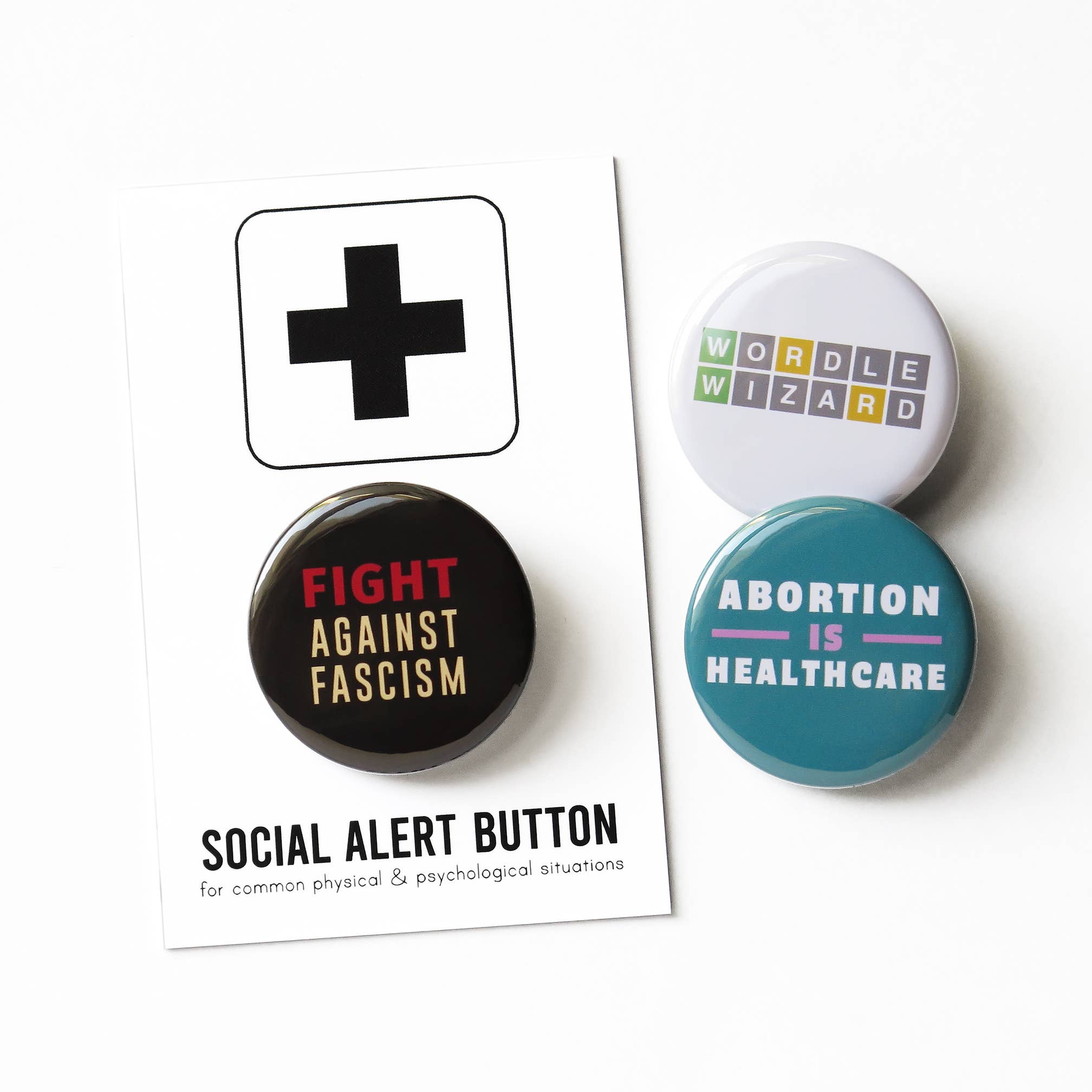 ABORTION IS HEALTHCARE Pro Choice Pinback Button Badge - Spiral Circle
