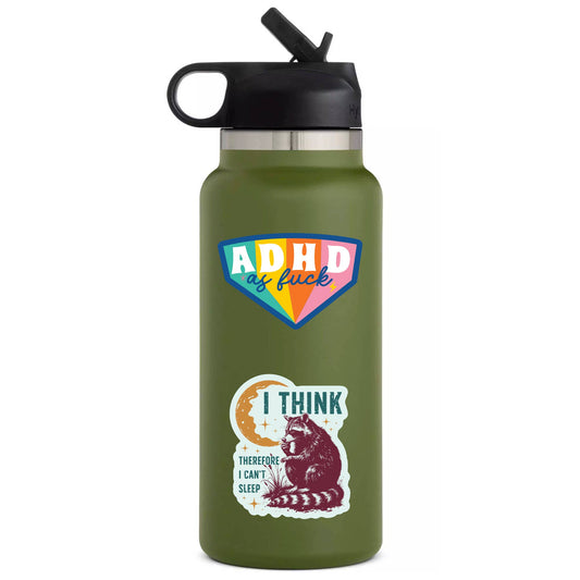 ADHD as Fuck Mental Health High Quality Vinyl Sticker - Spiral Circle