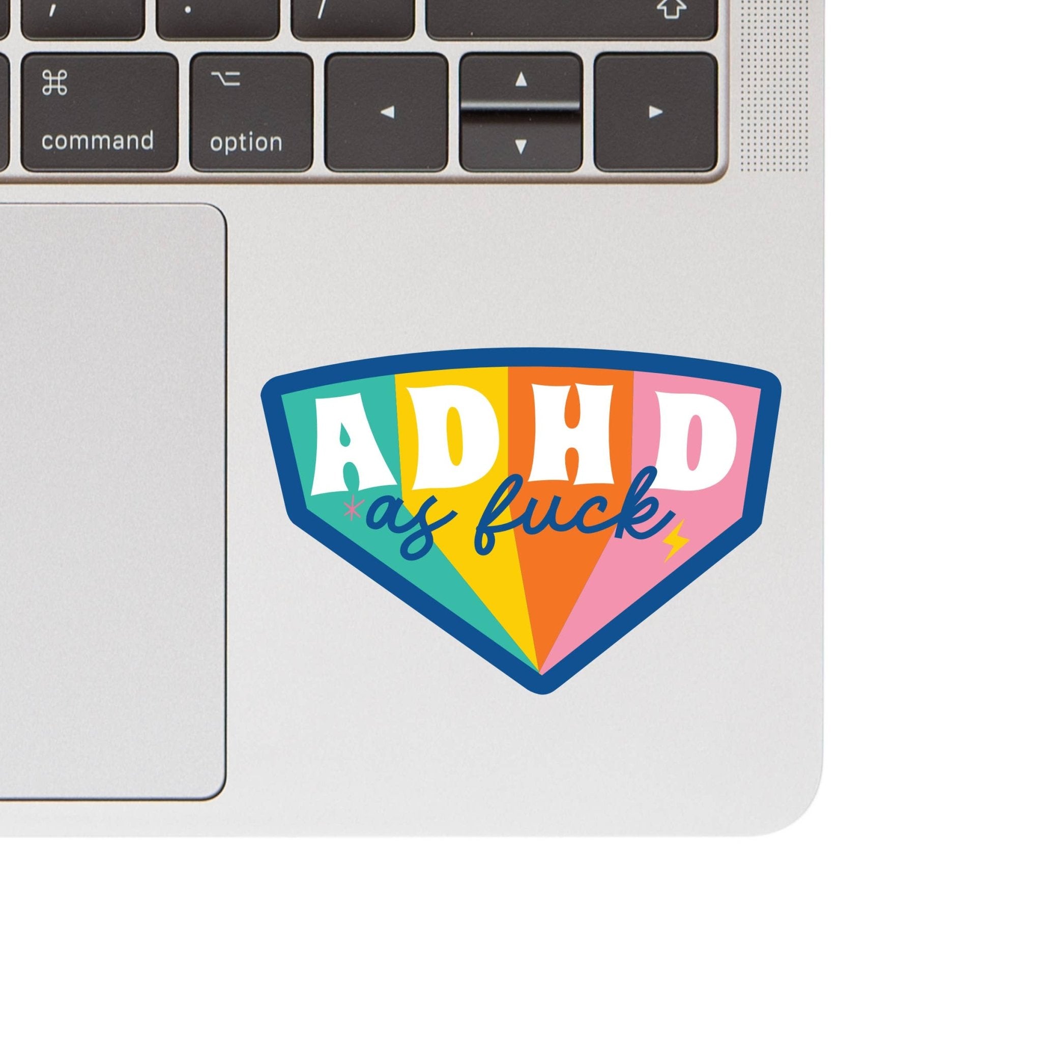 ADHD as Fuck Mental Health High Quality Vinyl Sticker - Spiral Circle